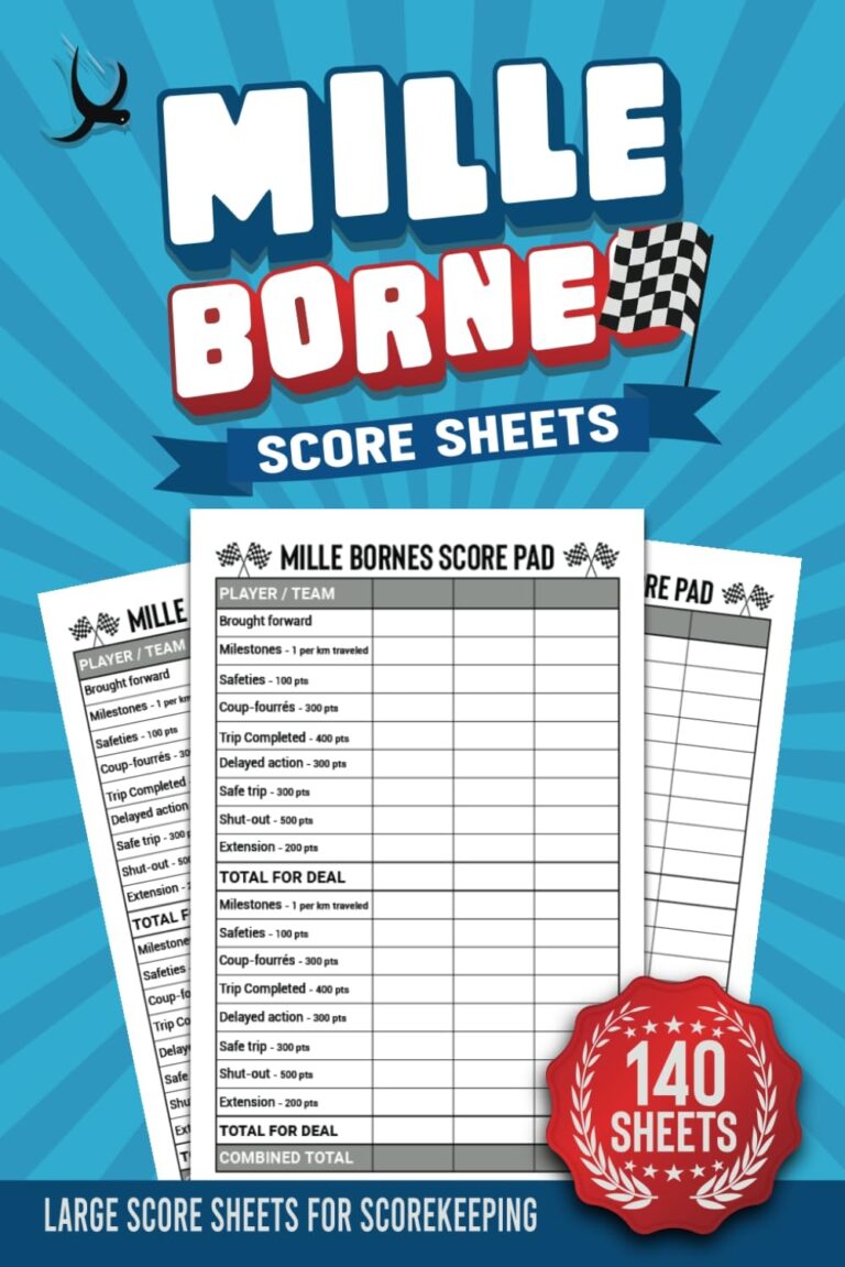 Mille Borne Score Sheets 140 Score Sheets For Scorekeeping Size 6 X 9 Inch Poto SHR Amazon Books