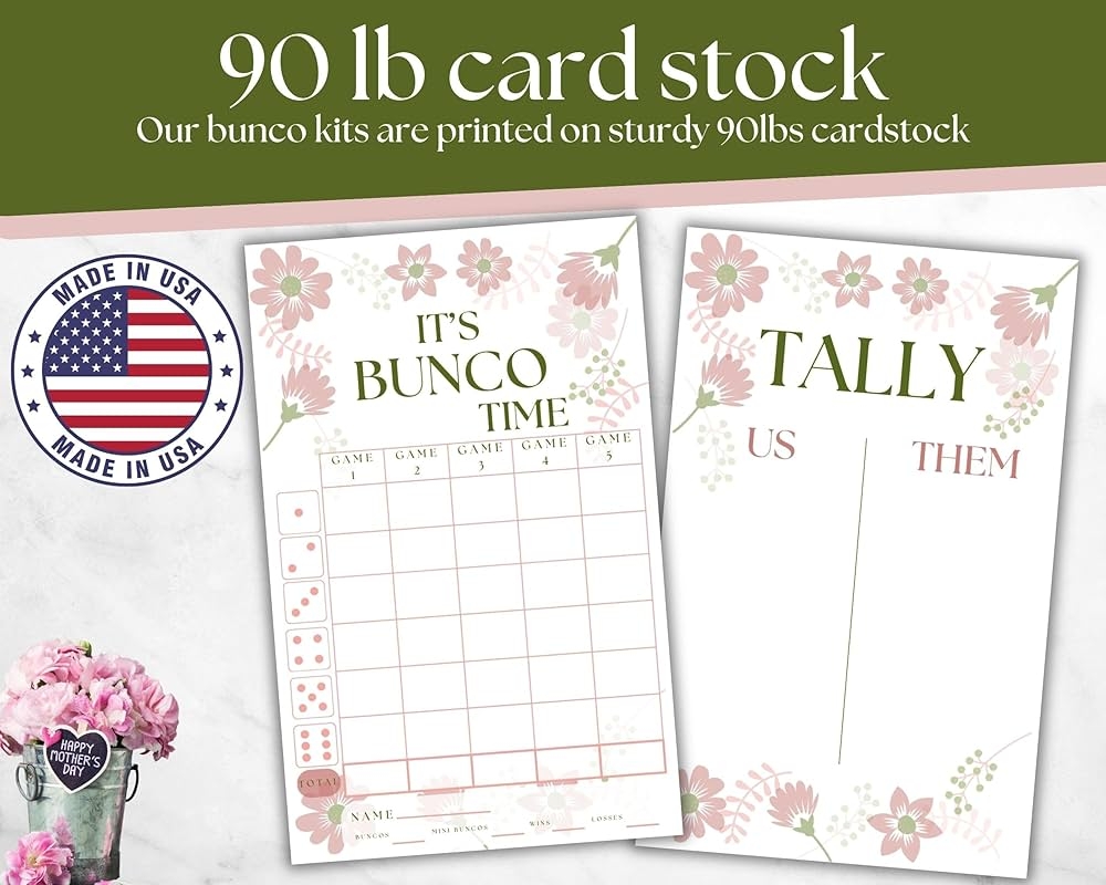 Free Bunco Score Sheets Mothers Day