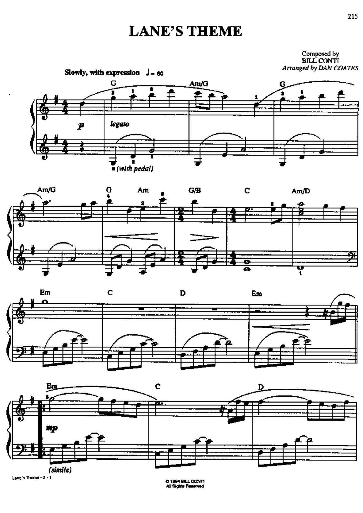 Movie Soundtrack Lane s Theme Sheet Music Pdf Free Score Download Movie Soundtrack Lane s Theme Sheet Music Pdf Free Score Download