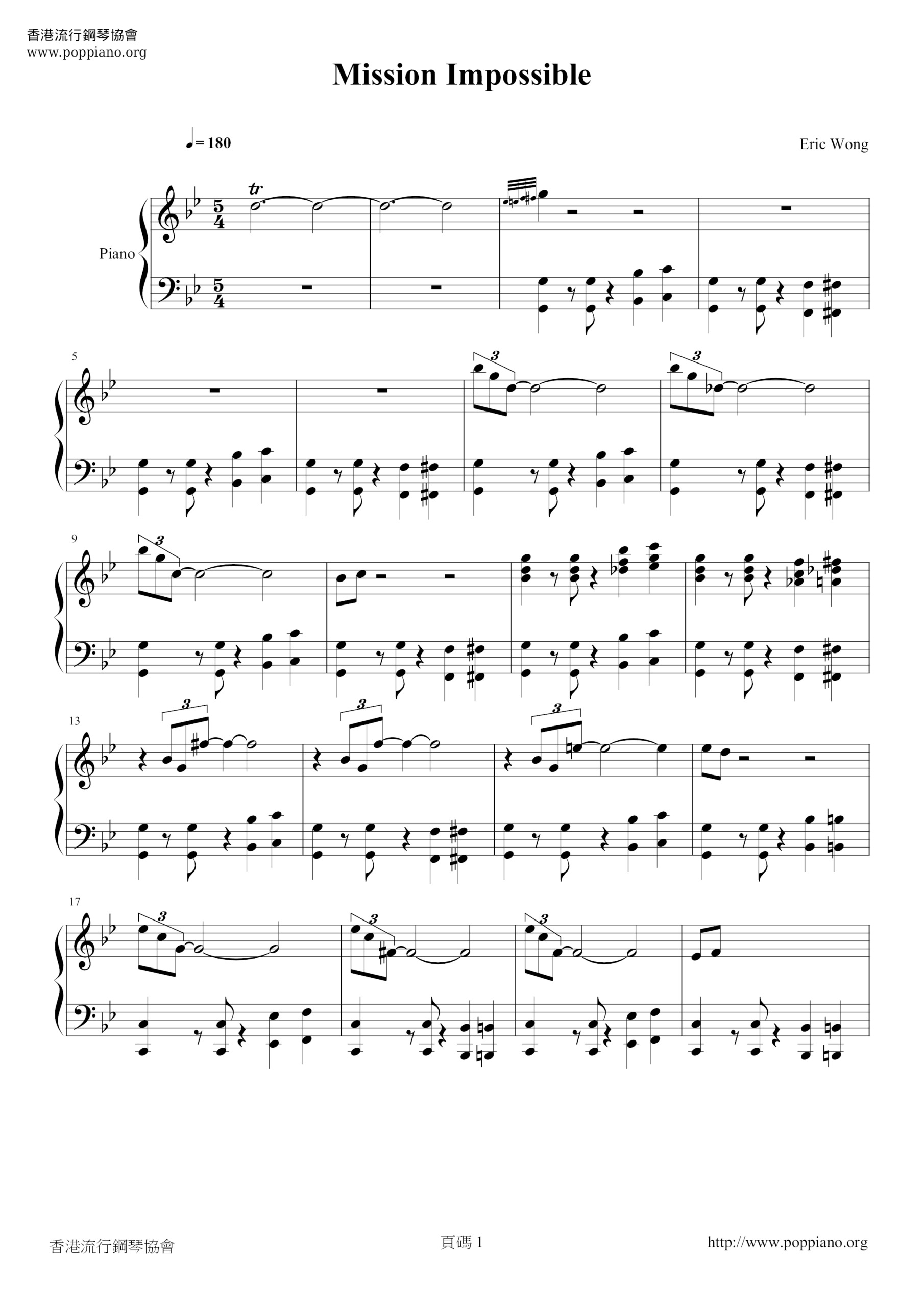 Movie Scores Piano Sheet Music Free