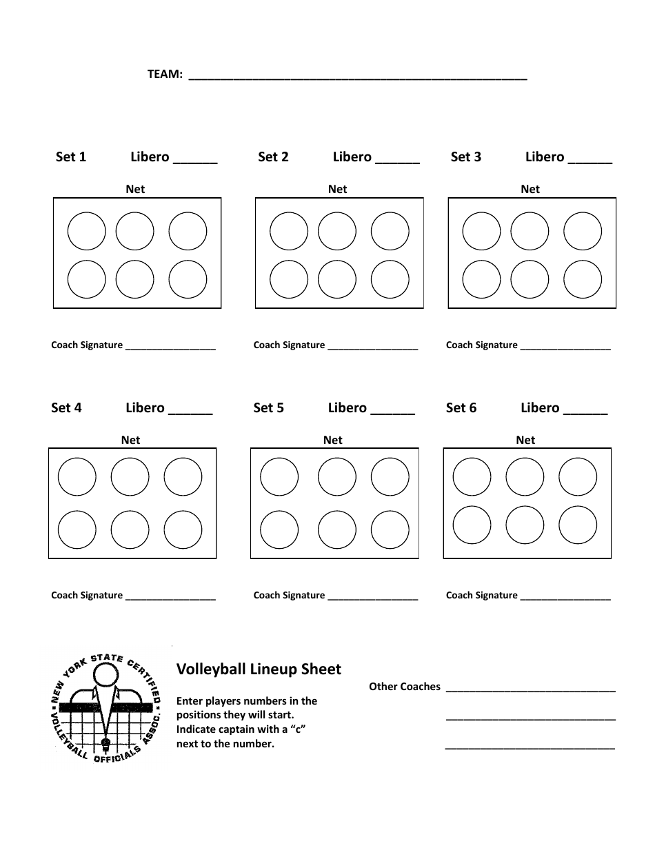 New York Volleyball Lineup Sheet Template Volleyball Officials Association Download Printable PDF Templateroller New York Volleyball Lineup Sheet Template Volleyball Officials Association Download Printable PDF Templateroller