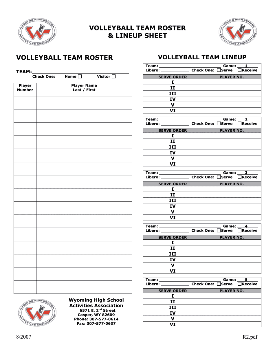 Nfhs Volleyball Score Sheet Printable