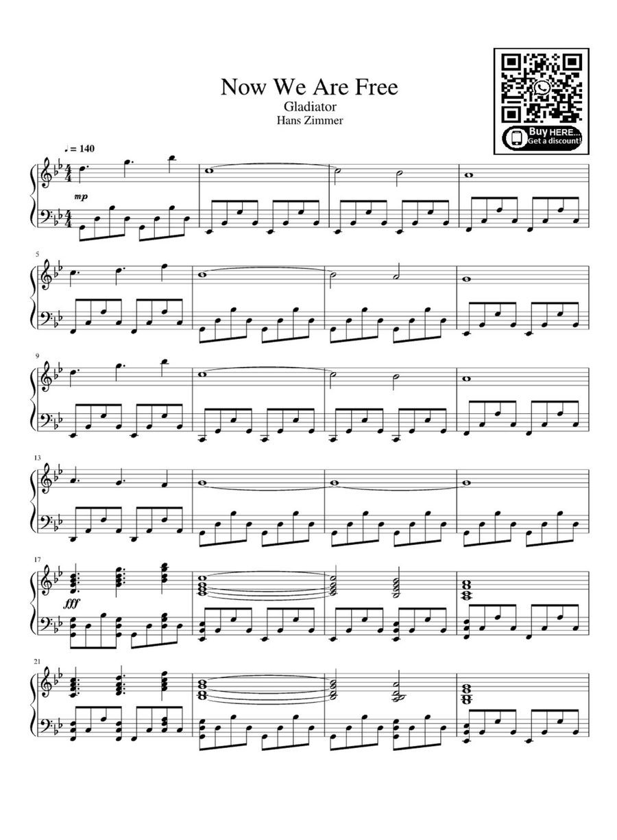 Now We Are Free By Hans Zimmer Easy Piano Digital Sheet Music Sheet Music Plus Now We Are Free By Hans Zimmer Easy Piano Digital Sheet Music Sheet Music Plus