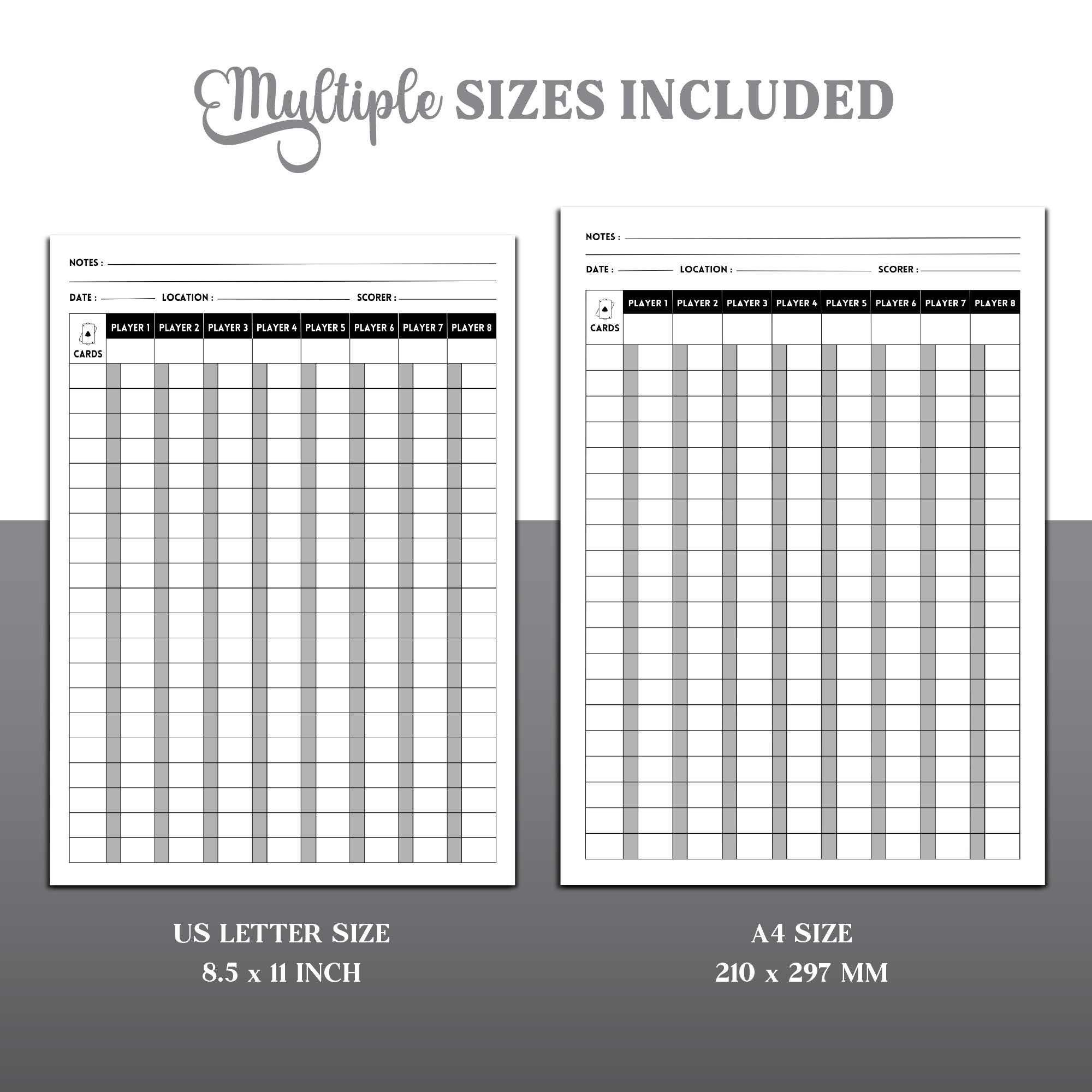 Oh Hell Printable Score Sheet Oh Hell Printable Score Sheet