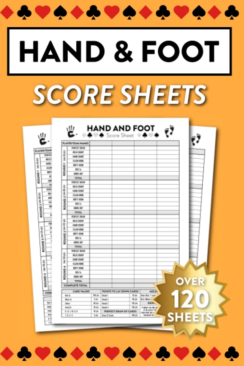 Over 120 Score Sheets For Hand And Foot Canasta Card Game Over 120 Score Sheets For Hand And Foot Canasta Card Game