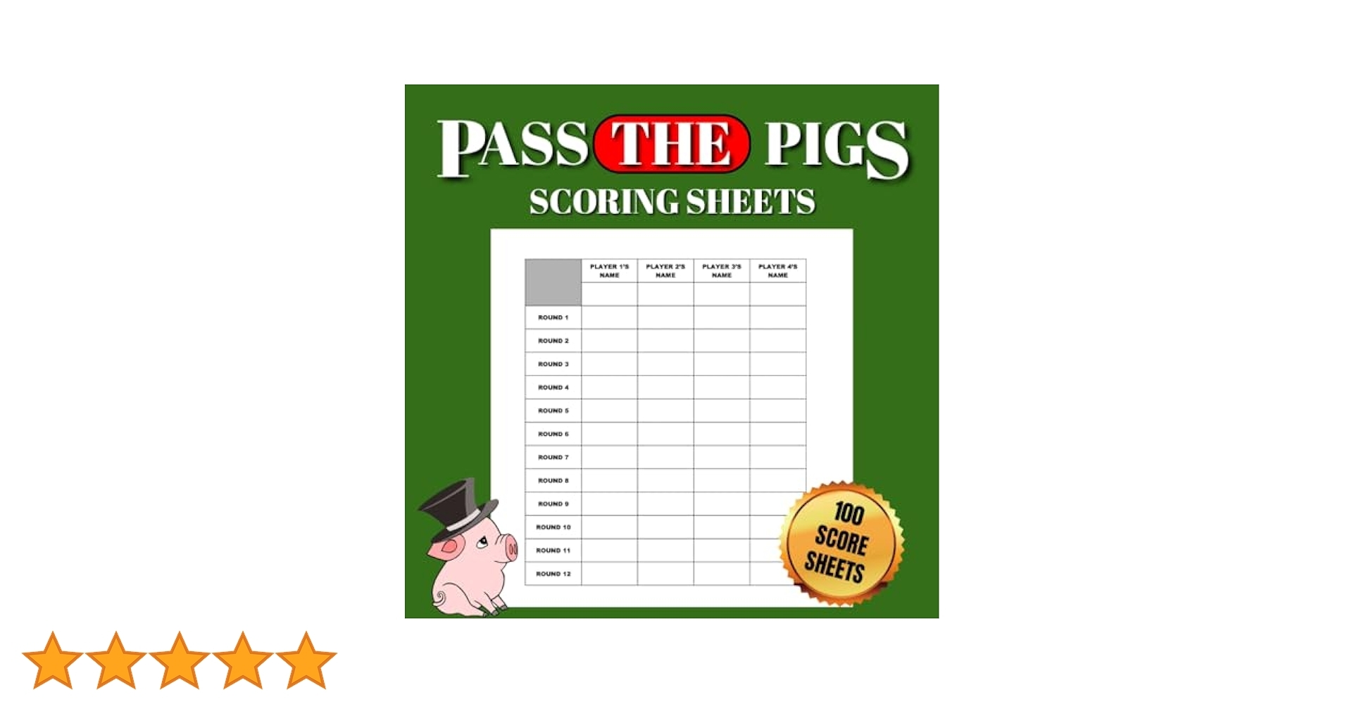 Pass The Pig Score Sheets 100 Page Score Keeping Book For 4 Players Scoring Guide Included Pass The Pig Score Sheets 100 Page Score Keeping Book For 4 Players Scoring Guide Included