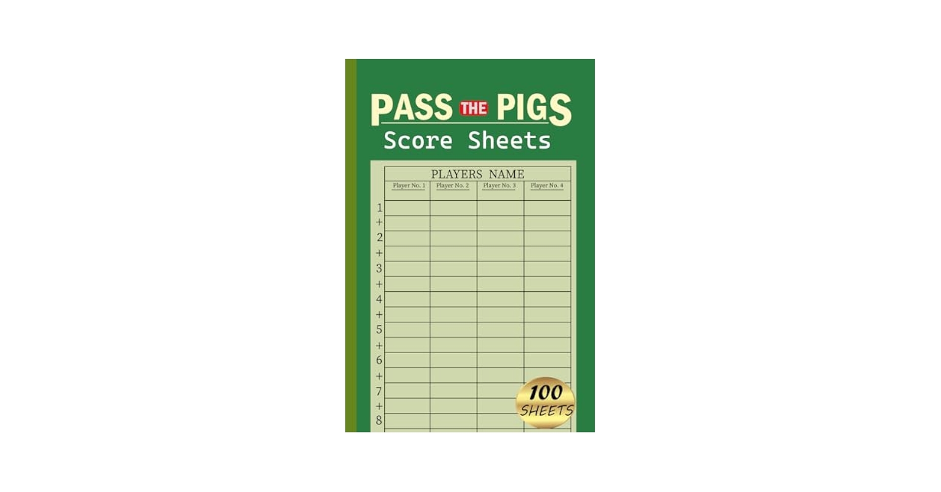 Pass The Pig Score Sheets Score Keeping Book For Four Players Pass The Pig Score Sheets Score Keeping Book For Four Players