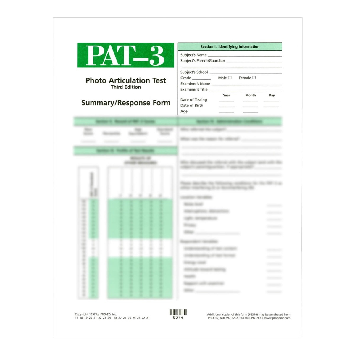 PAT 3 Photo Articulation Test PAT 3 Photo Articulation Test