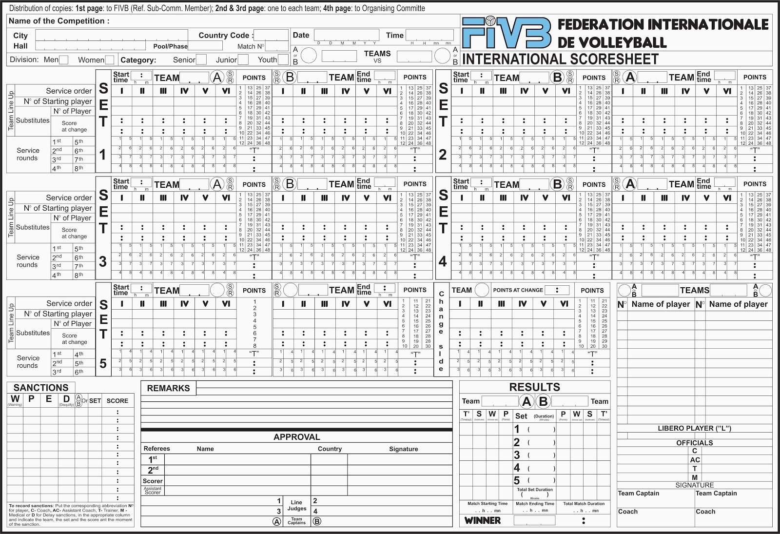 Cmsa Volleyball Score Sheet
