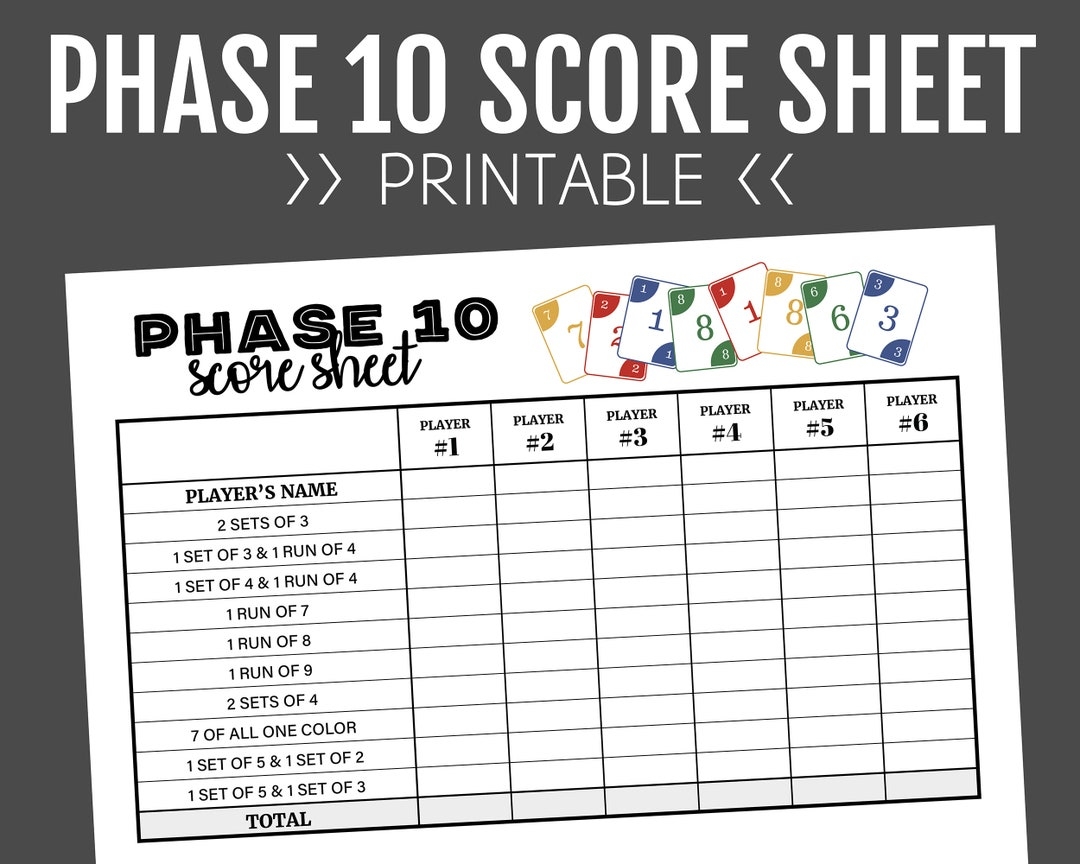 Skip Bo Score Sheets Printable