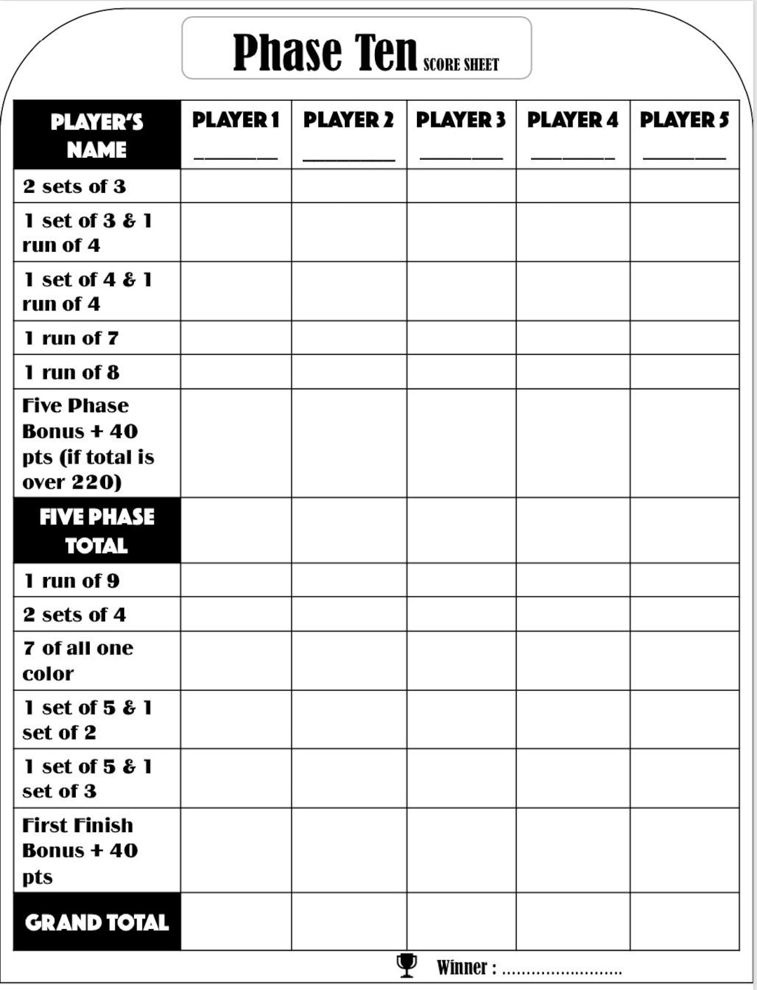 Phase Ten Score Card Phase Ten Scoresheet Phase Ten Score Pads Printable File PDF Download 8 5x11 Etsy Phase Ten Score Card Phase Ten Scoresheet Phase Ten Score Pads Printable File PDF Download 8 5x11 Etsy