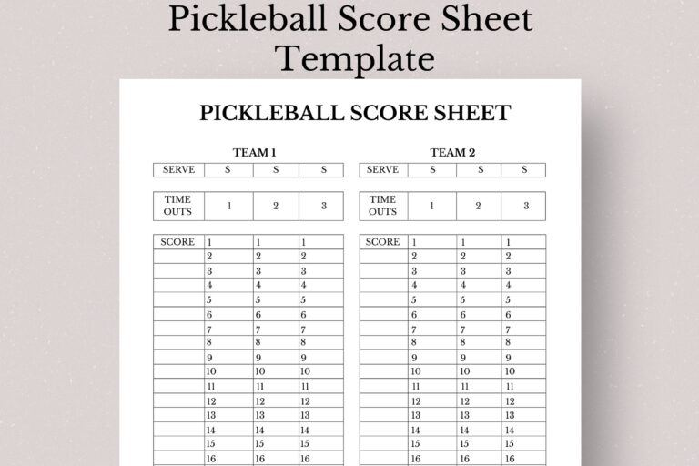 Pickleball Score Sheet Template Printable Pickleball Score Sheet Pickleball Game Score Sheet Printable Pickleball Score Card Pickleball Etsy