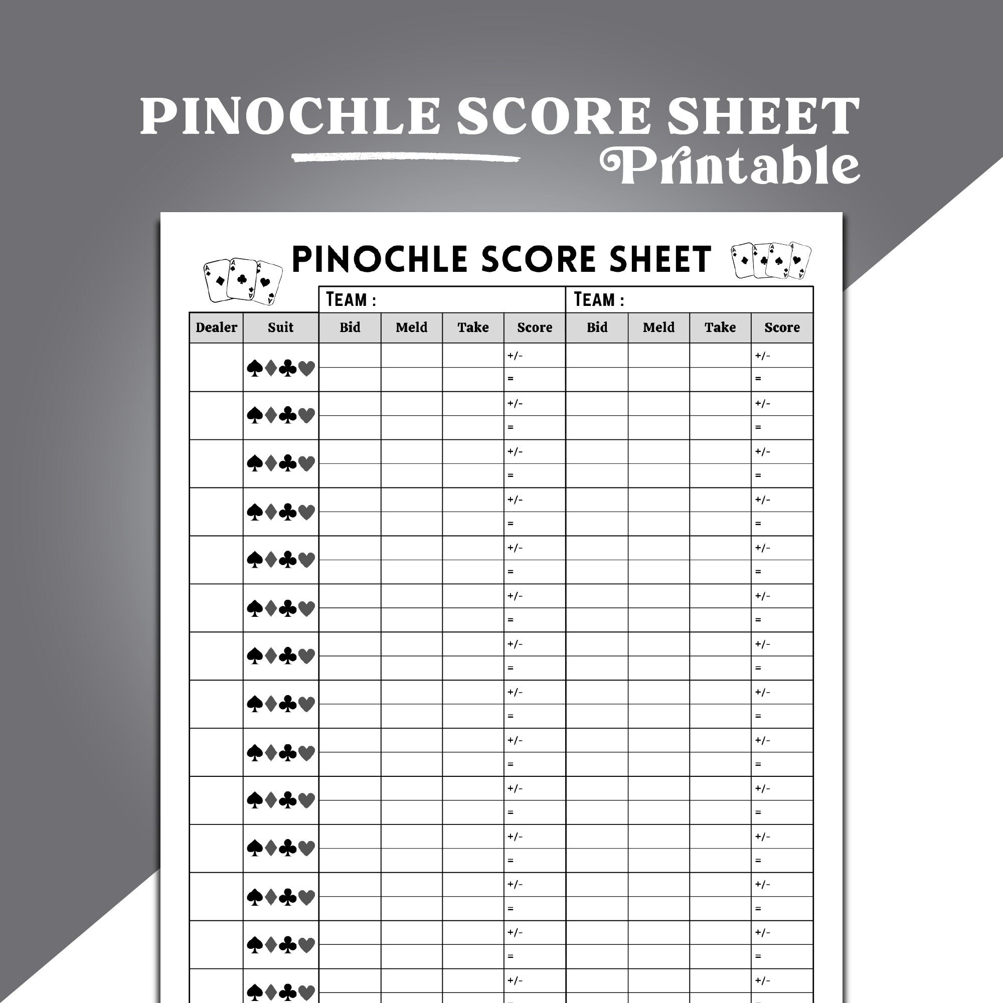 Pinochle Score Sheet Double Pinochle Score Sheet Pinochle Card Game Score Sheet Pinochle Score Card Pinochle Tally Score Sheets Etsy