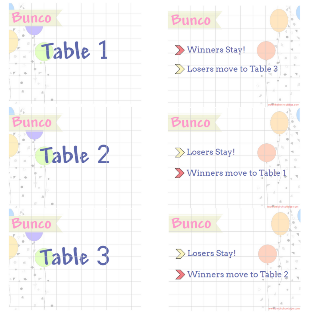 Play Bunco With These Free Printable Score Cards Tally Sheets And 