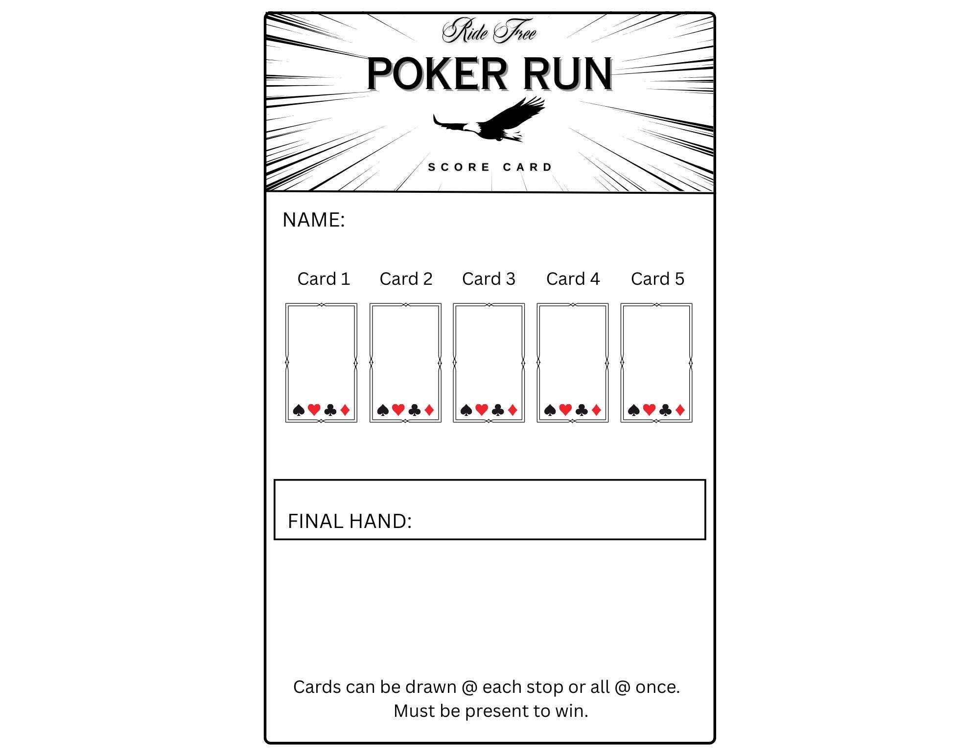 Poker Run Score Cards Etsy Poker Run Score Cards Etsy