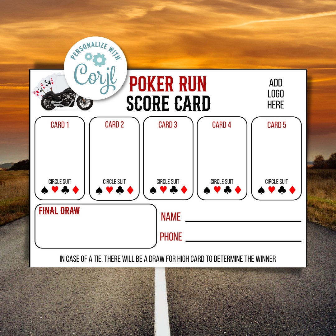 Poker Run Score Sheet Etsy