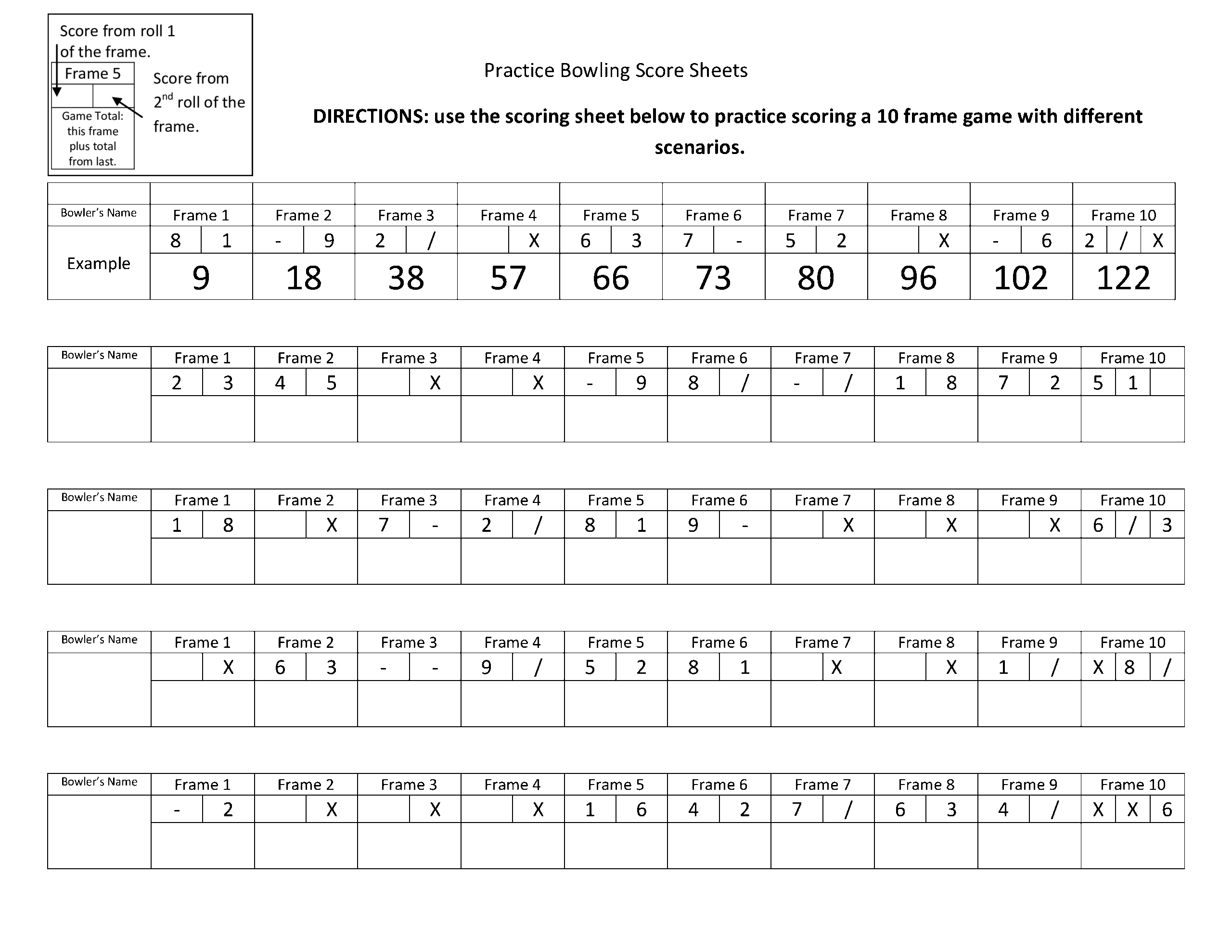 Practice Bowling Score Sheet Templates At Allbusinesstemplates Worksheets Library Practice Bowling Score Sheet Templates At Allbusinesstemplates Worksheets Library