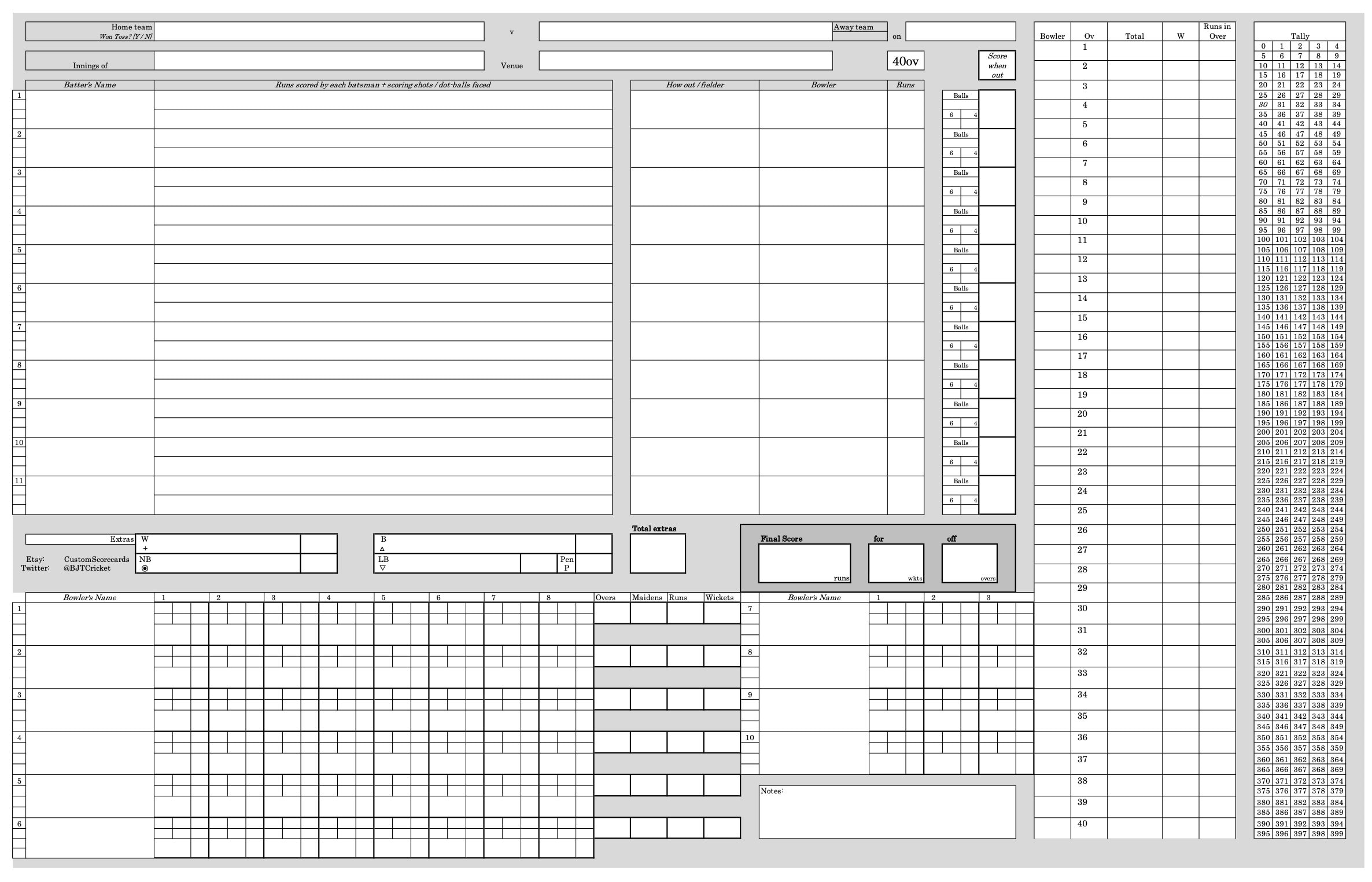 Free Dart Cricket Printable Score Sheets Free Dart Cricket Printable Score Sheets