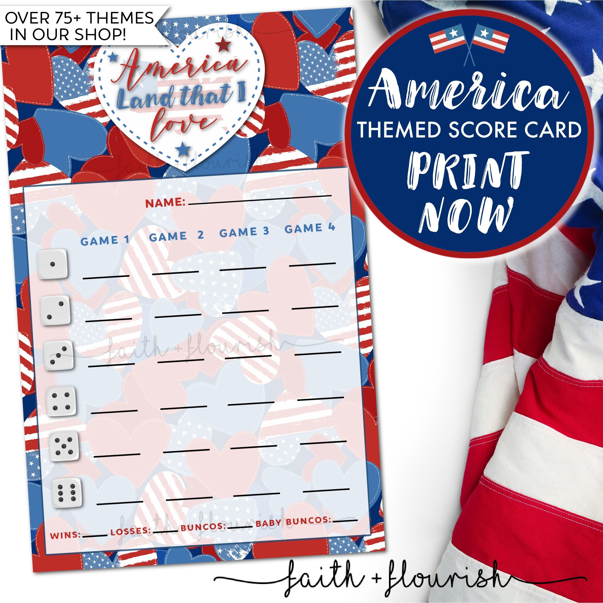 4th Of July Bunco Score Sheets 4th Of July Bunco Score Sheets