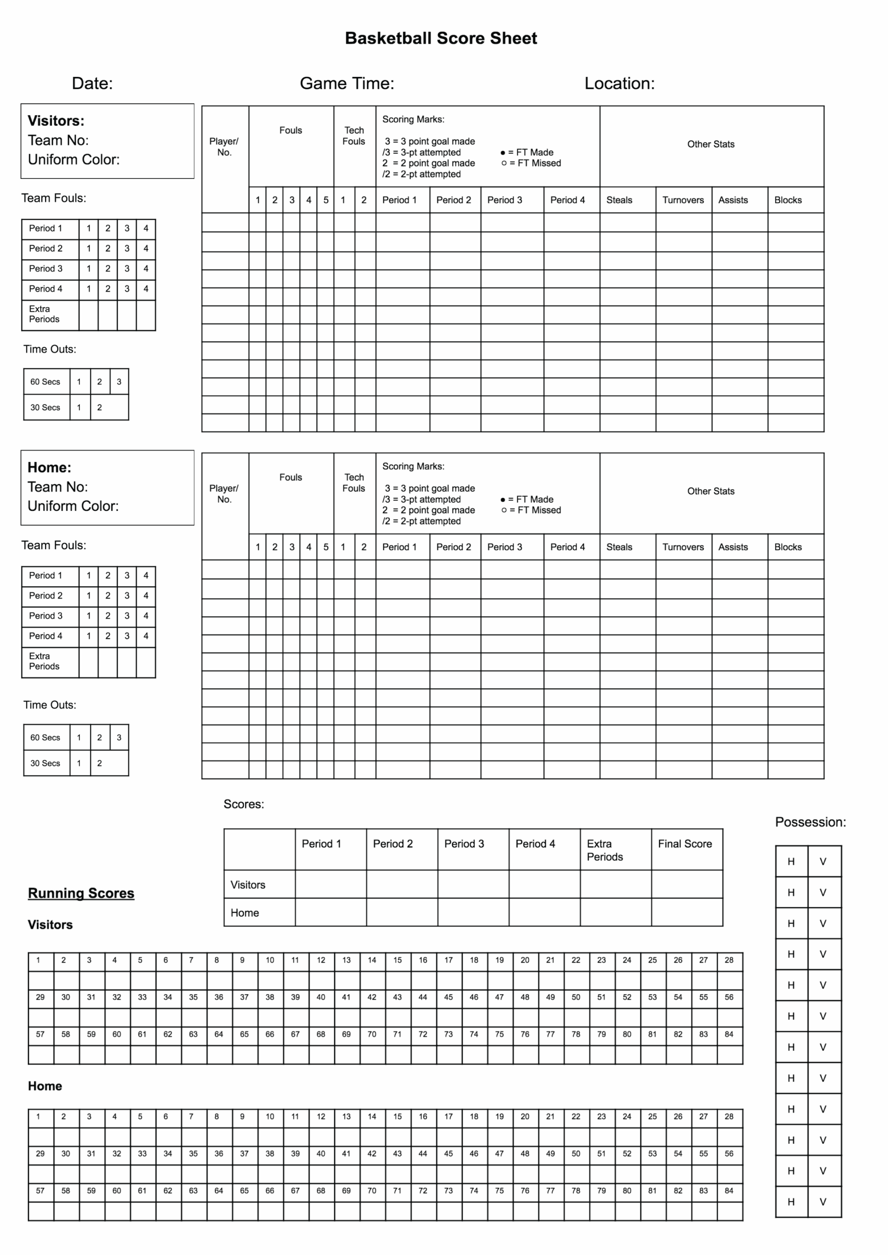 Printable Basketball Scoresheet To Track Stats Like Points Rebounds free Printerfriendly Printable Basketball Scoresheet To Track Stats Like Points Rebounds free Printerfriendly