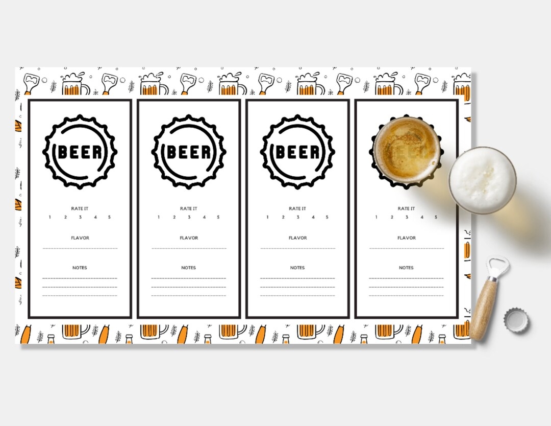 PRINTABLE Beer Tasting Score Sheet Placemat Etsy PRINTABLE Beer Tasting Score Sheet Placemat Etsy