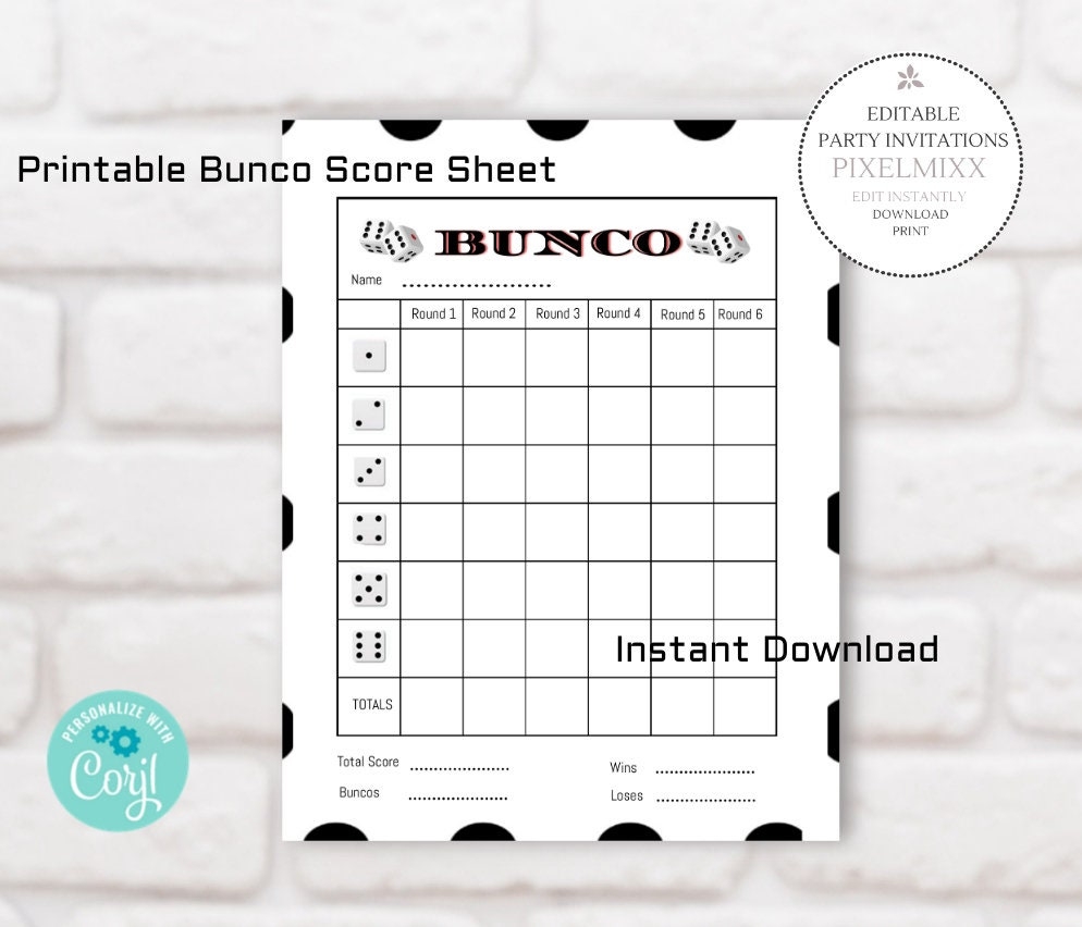 Printable Bunco Score Sheet Bunco Party Two Sizes In 8 5 X 11 Inch U0026 5 X 7 Inch Dice Games PDF Instant Download No Waiting 11Z Etsy Printable Bunco Score Sheet Bunco Party Two Sizes In 8 5 X 11 Inch U0026 5 X 7 Inch Dice Games PDF Instant Download No Waiting 11Z Etsy