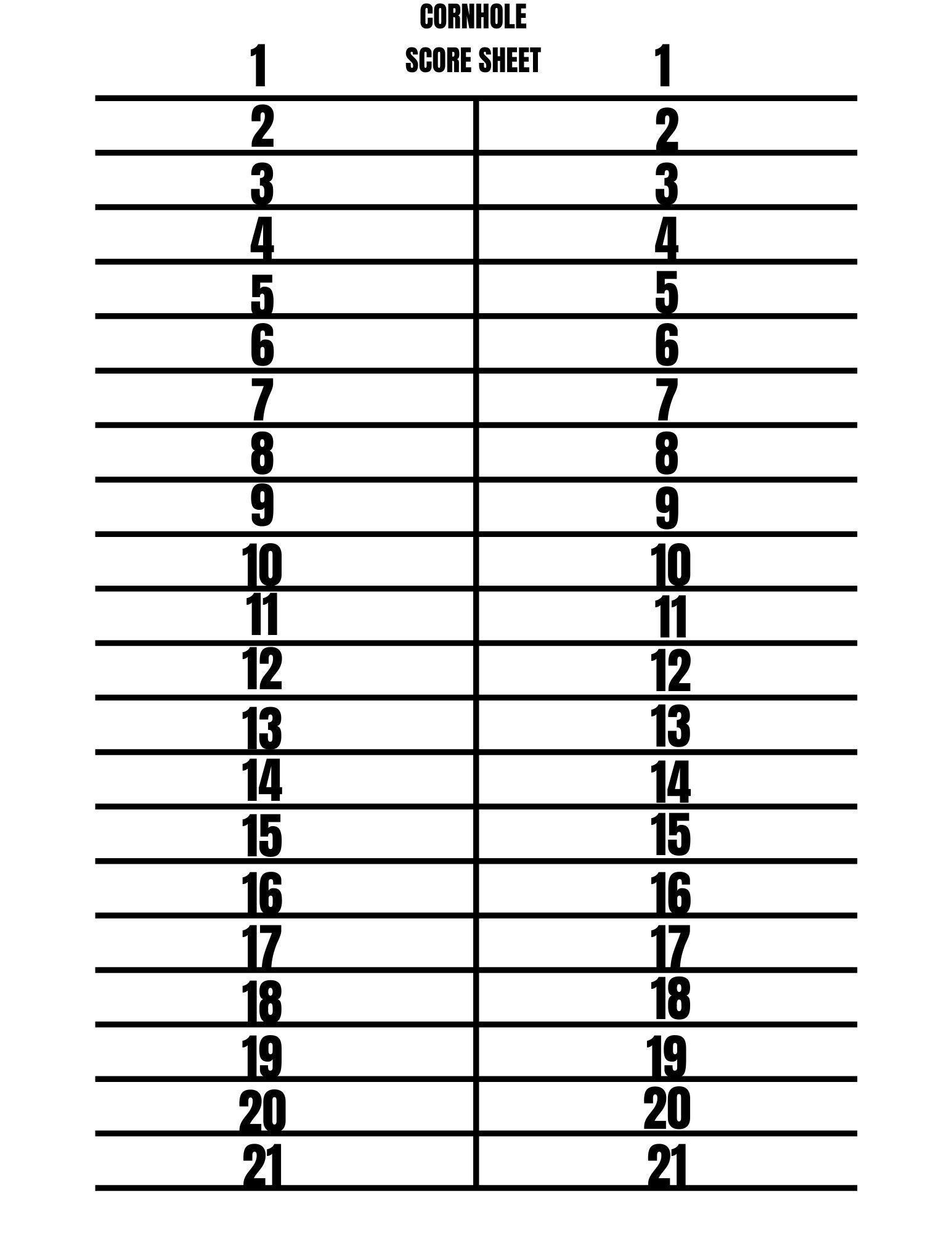 Printable Cornhole Score Card Digital Product Etsy