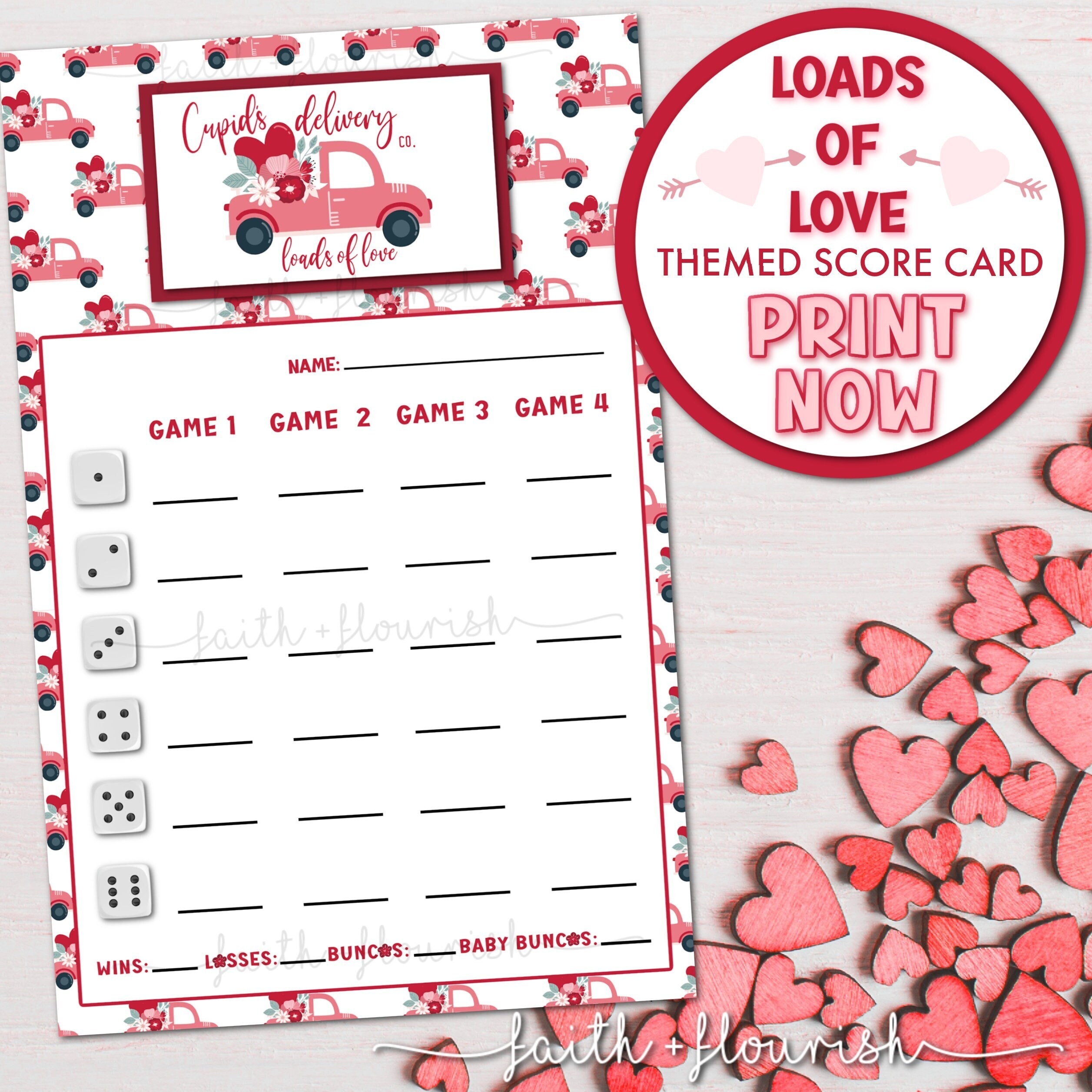 Free Bunco Score Sheets Valentines