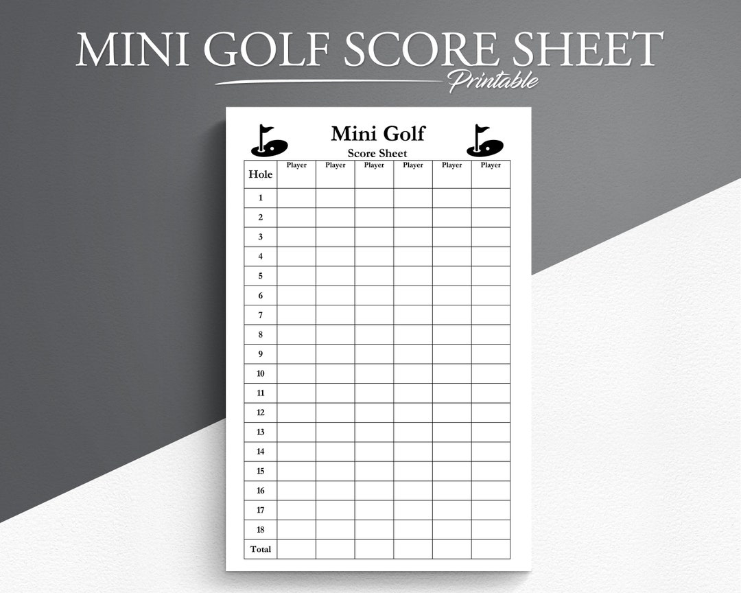 Printable Mini Golf Score Sheet PDF Format 2 Per Page Miniature Golf Game Etsy Australia