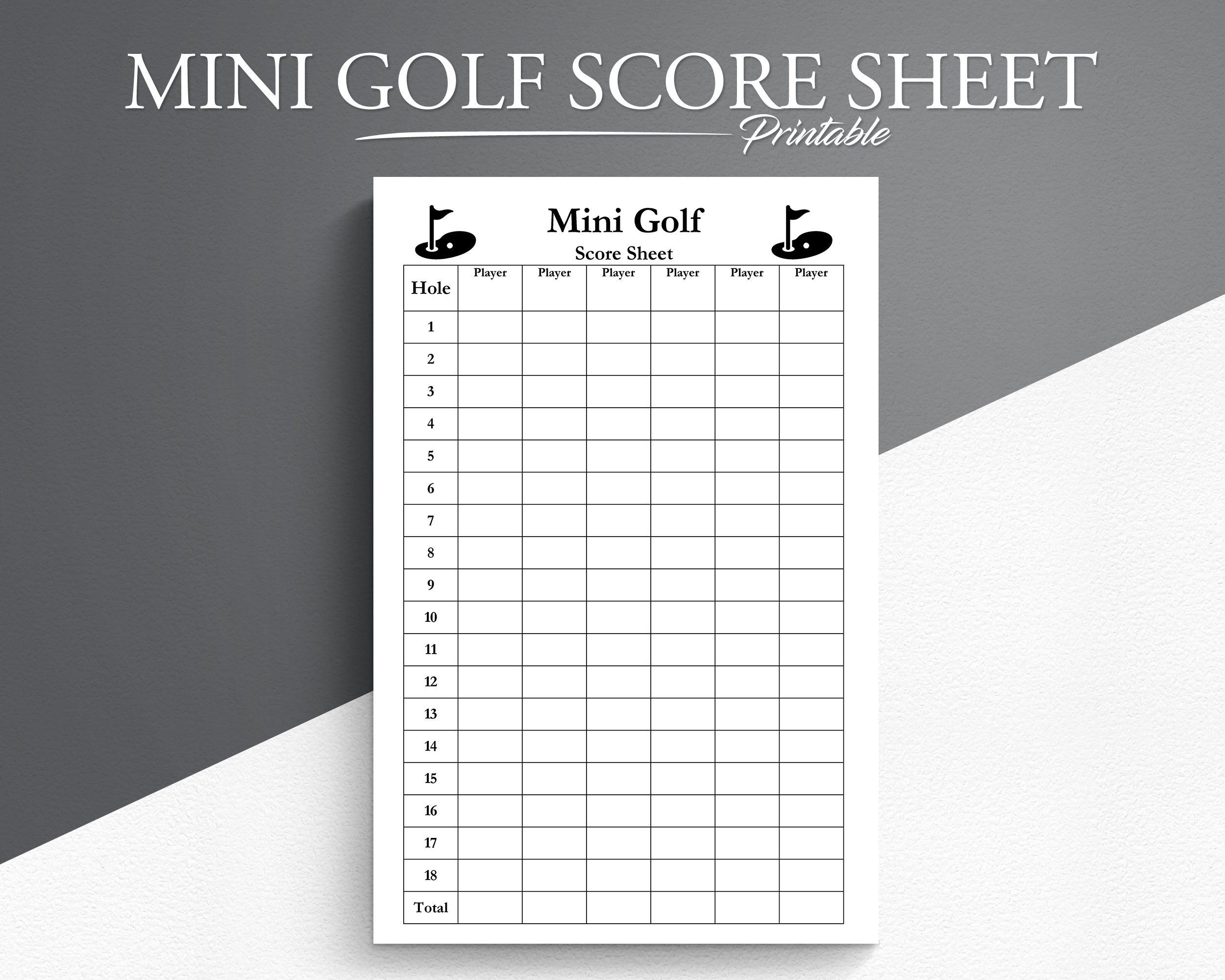Free Golf Score Sheets