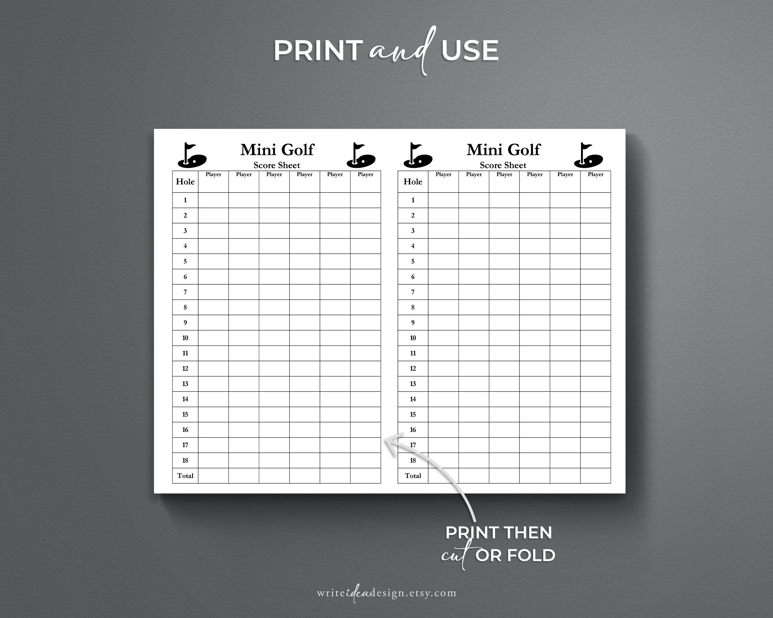 Printable Mini Golf Score Sheet PDF Format 2 Per Page Miniature Golf Game Etsy Hong Kong