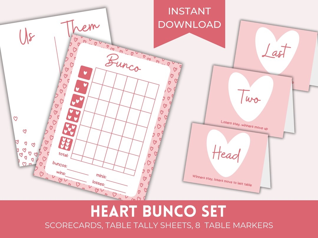 Printable Pink Heart Bunco Score Sheets Valentine s Day February Bunco Set Bunko Score Cards With Matching Table Cards U0026 Table Numbers Etsy Printable Pink Heart Bunco Score Sheets Valentine s Day February Bunco Set Bunko Score Cards With Matching Table Cards U0026 Table Numbers Etsy