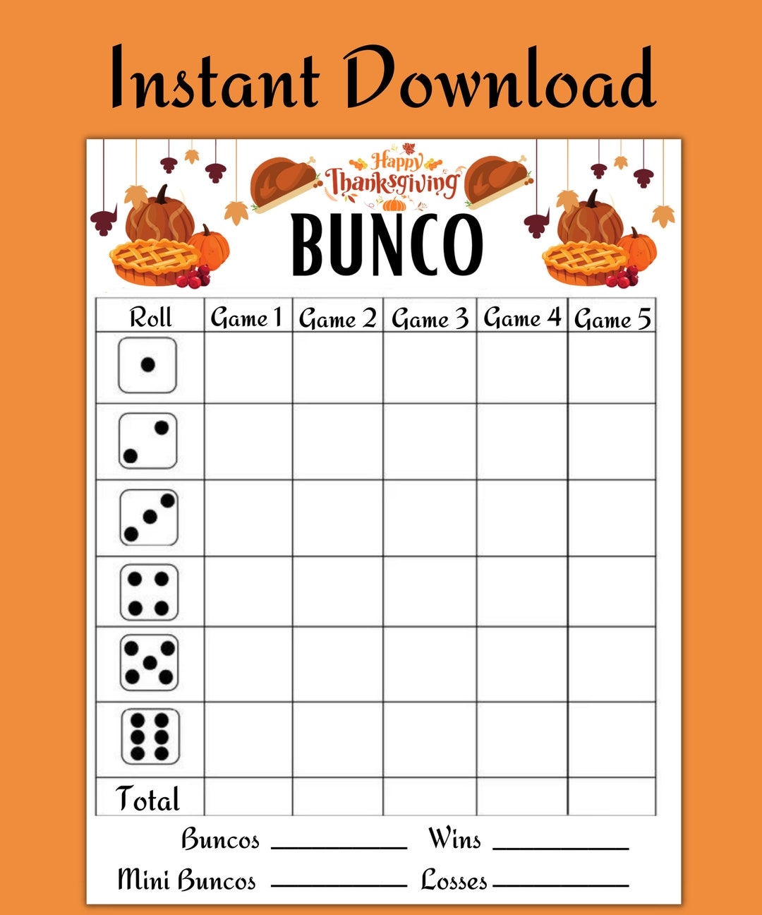 Bunco Score Sheets To Print