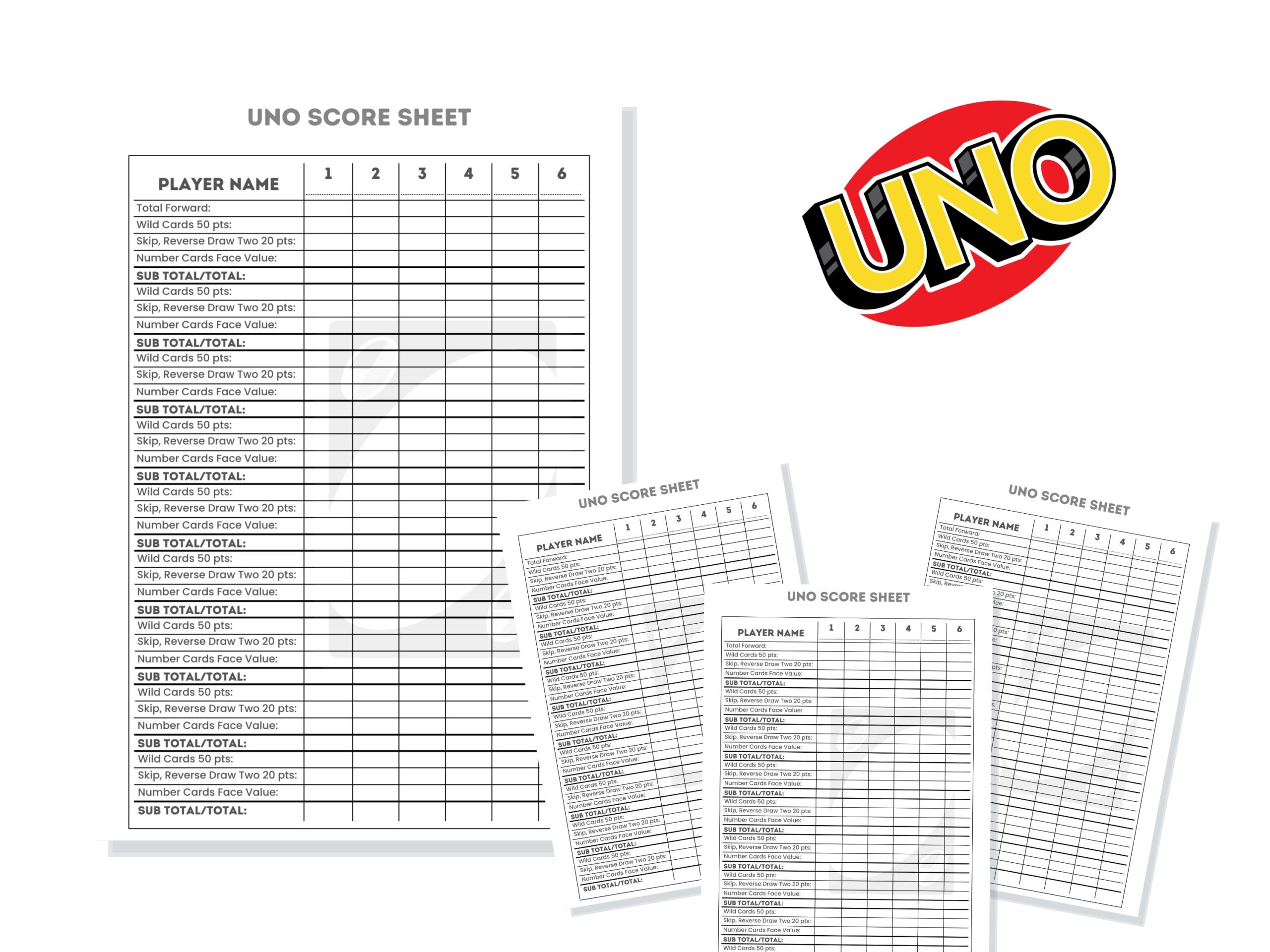 Printable Uno Score Sheet Uno Score Sheet Template Printable Uno Score Card Card Game Score Sheet Uno Card Game Etsy