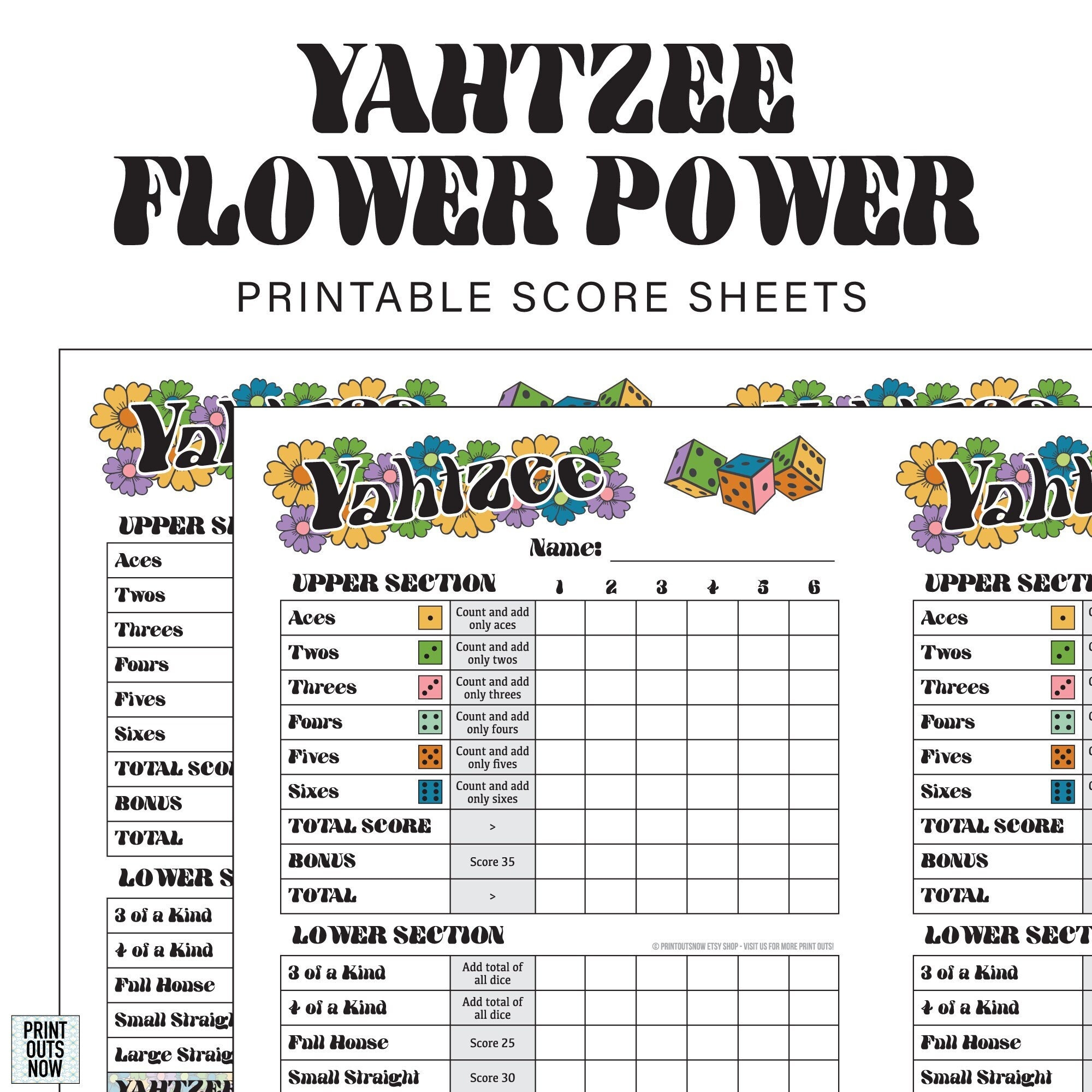 Printable Yahtzee 