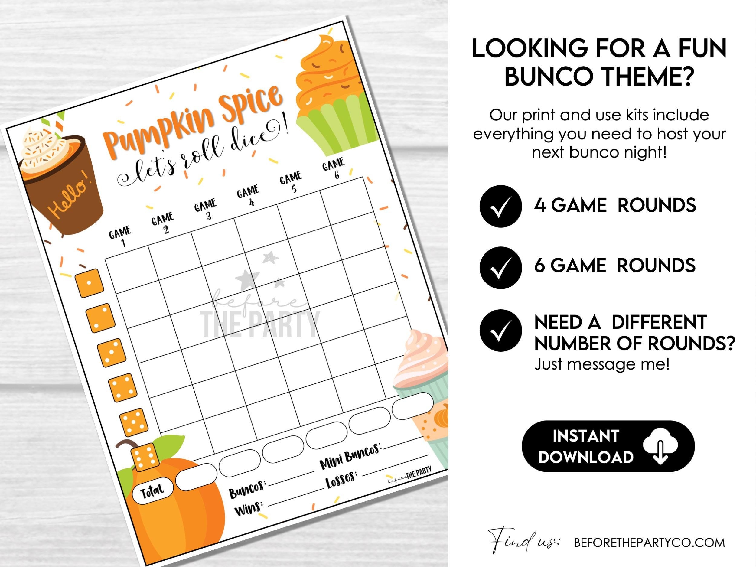 Pumpkin Spice Bunco Score Cards Autumn Bunco Score Sheets FALL Pumpkin Spice Bunco Score Cards Autumn Bunco Score Sheets FALL