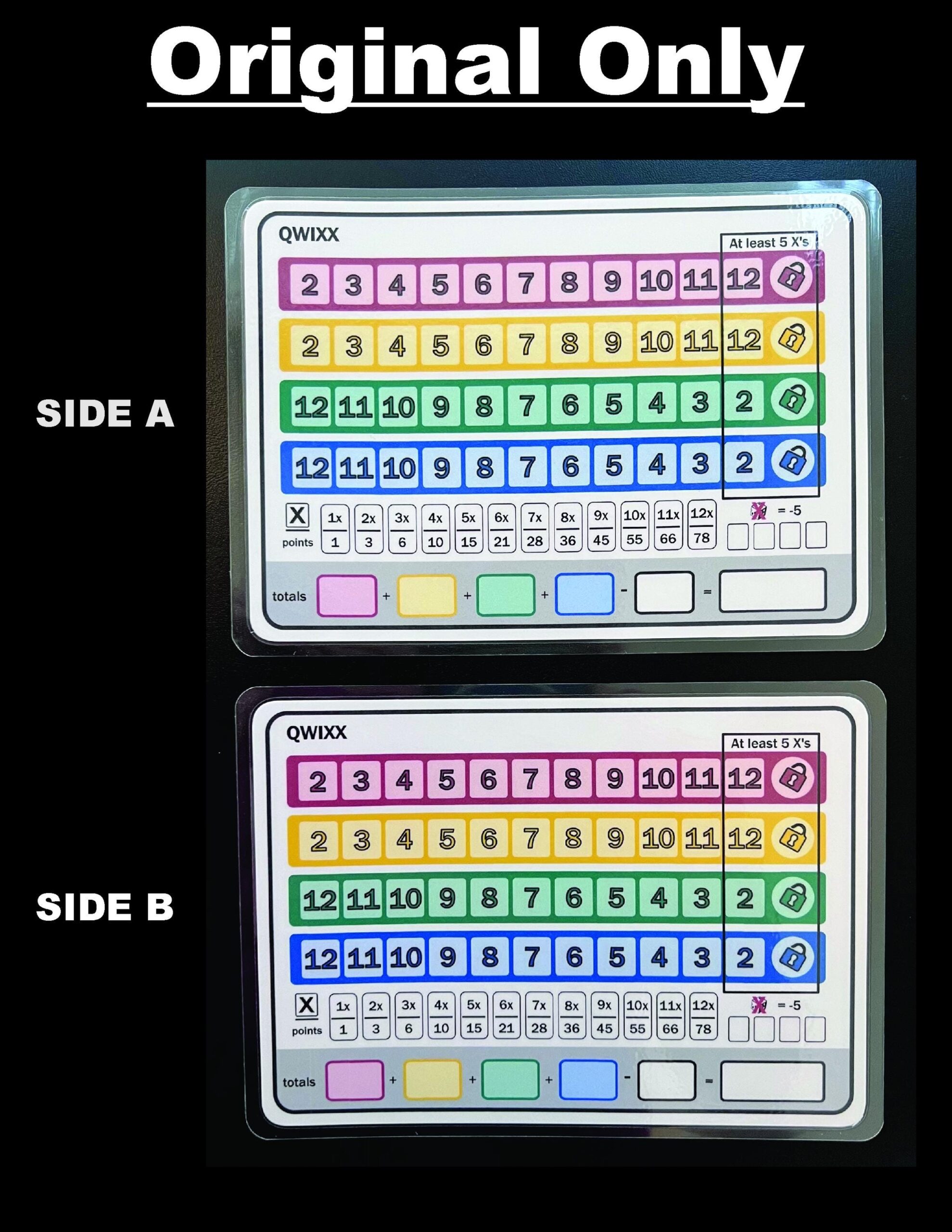 Qwixx Scoresheet Dry Erase Reusable Fun Double Sided Etsy Australia