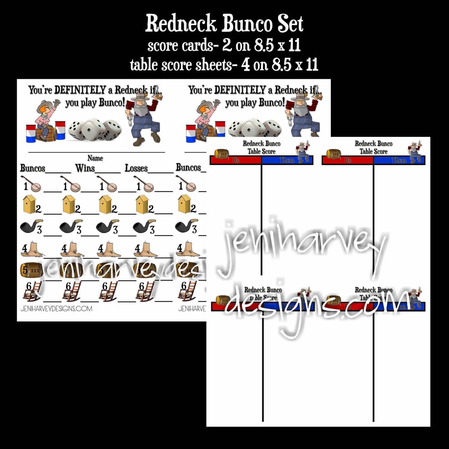 Redneck Bunco Set Etsy