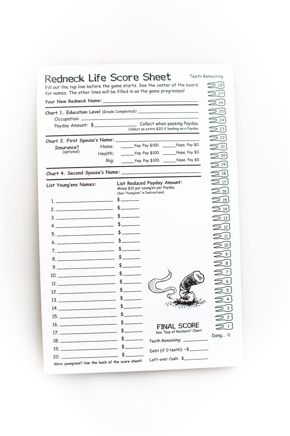 Redneck Life Board Game Scoresheet Pads Desertcart Seychelles