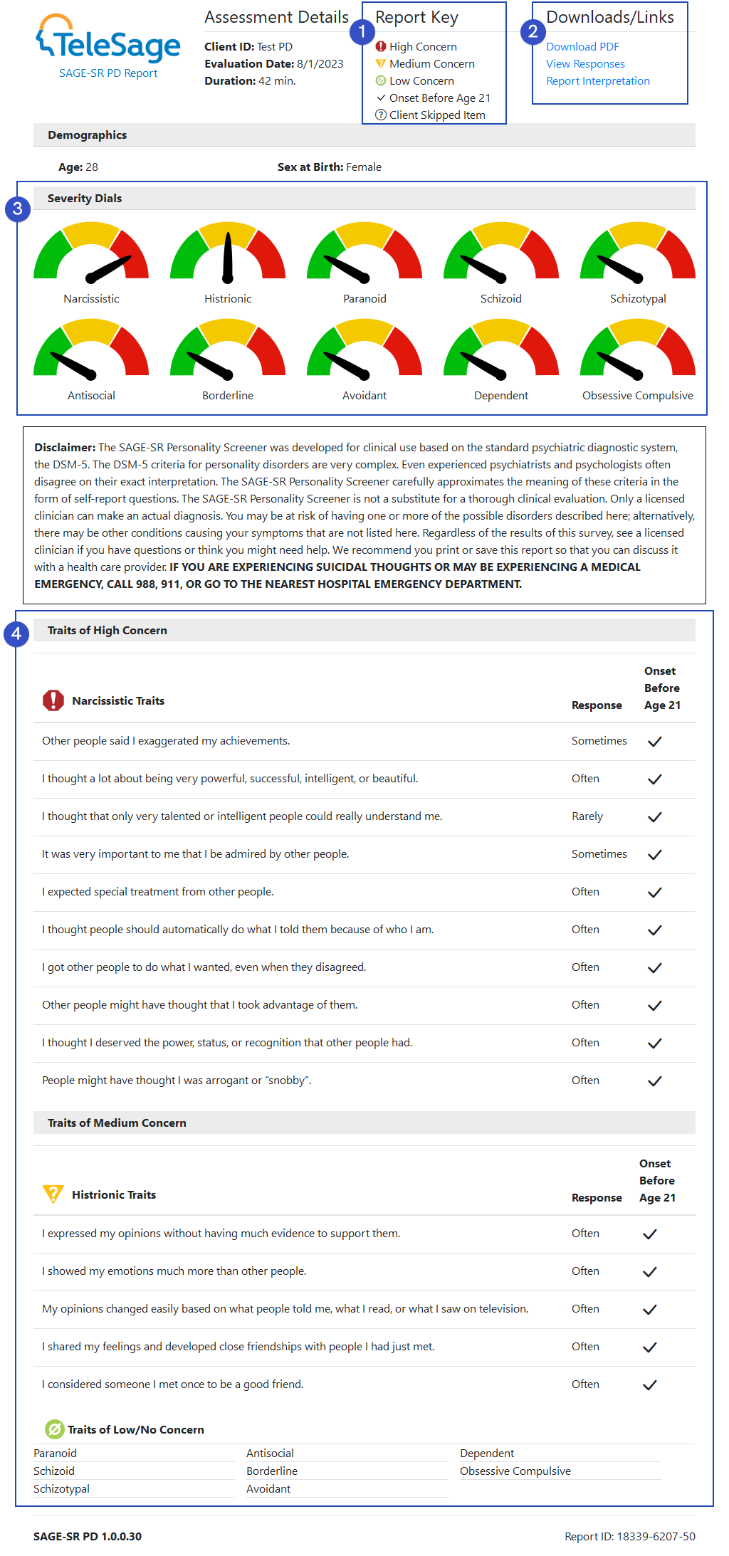 SAGE SR Assess 35 Mental Health Disorders