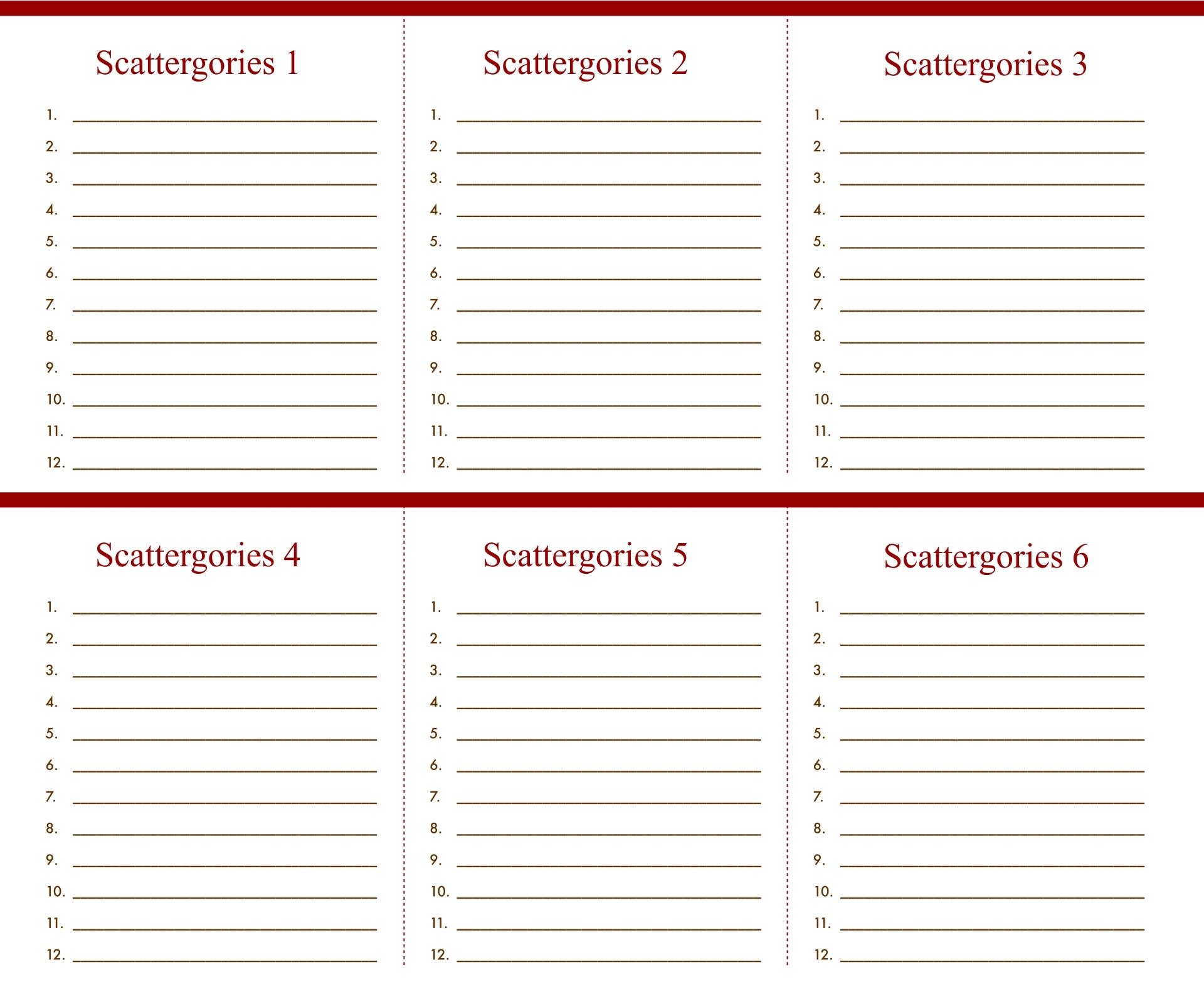 Scattergories Answer Sheets 7 Free PDF Printables Printablee Scattergories Answer Sheets 7 Free PDF Printables Printablee