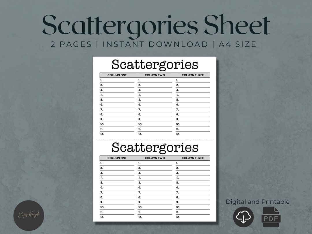 Scattergories Sheet Score Sheets Refill Sheets Scattergories Refill Tally Sheet Replacement Sheet Game Sheets Printable Sheets Etsy Scattergories Sheet Score Sheets Refill Sheets Scattergories Refill Tally Sheet Replacement Sheet Game Sheets Printable Sheets Etsy