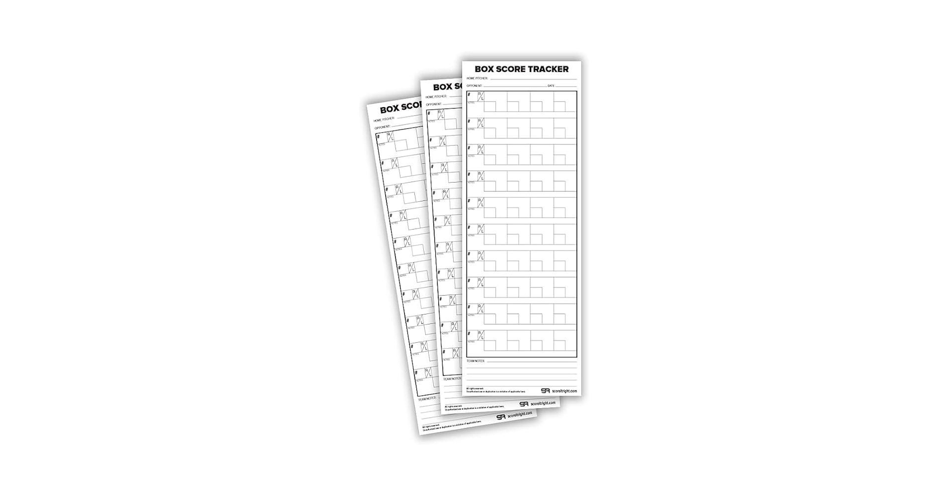 Score It Right Pocket Box Score Tracker Packs Of 30 Thick Cardstock Easy To Write On Size 11 X 4 25 Custom 