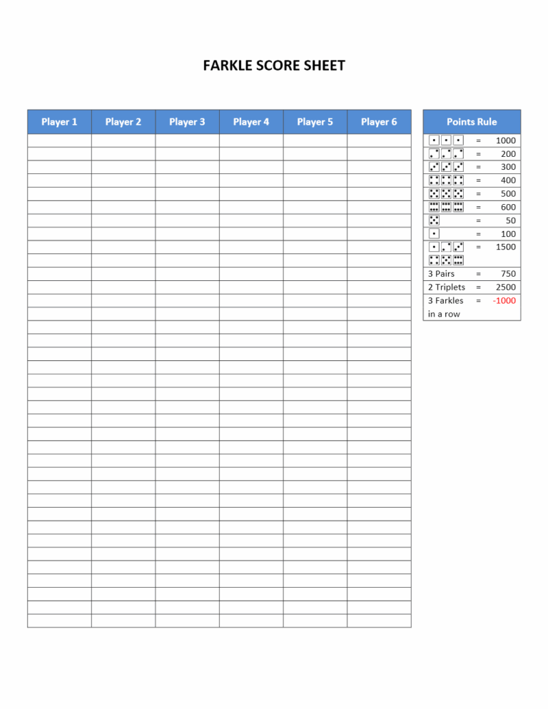 Score Sheet Archives Freewordtemplates