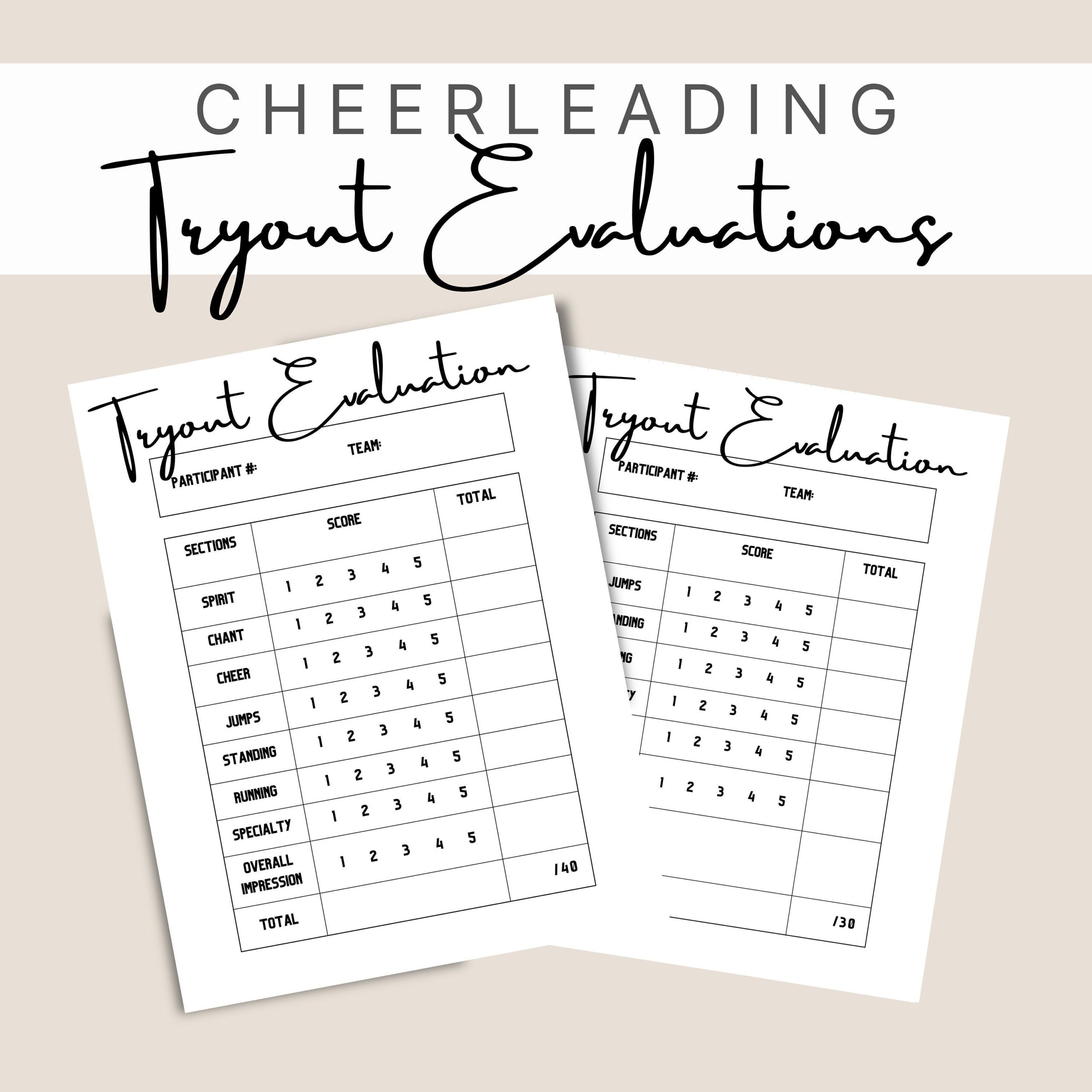 Dance Tryout Score Sheet Template