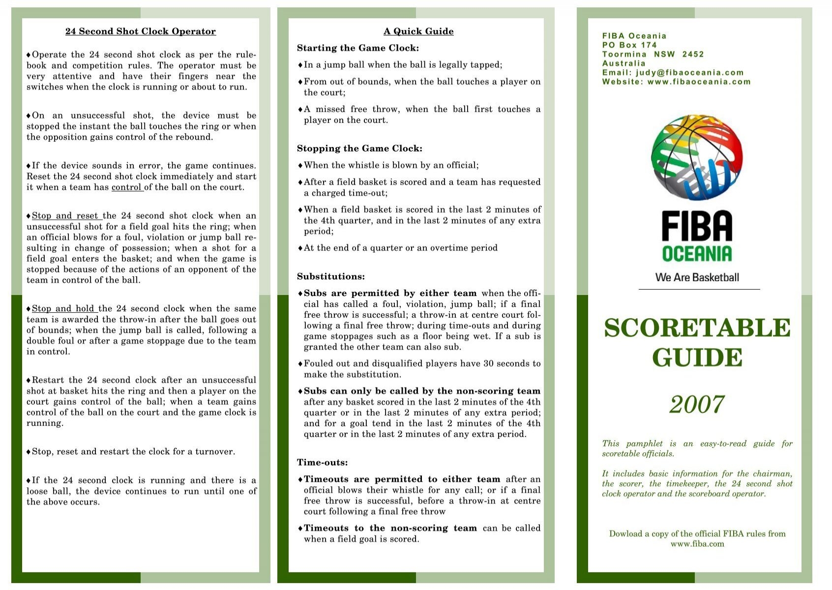 Basketball Score Sheet Nsw
