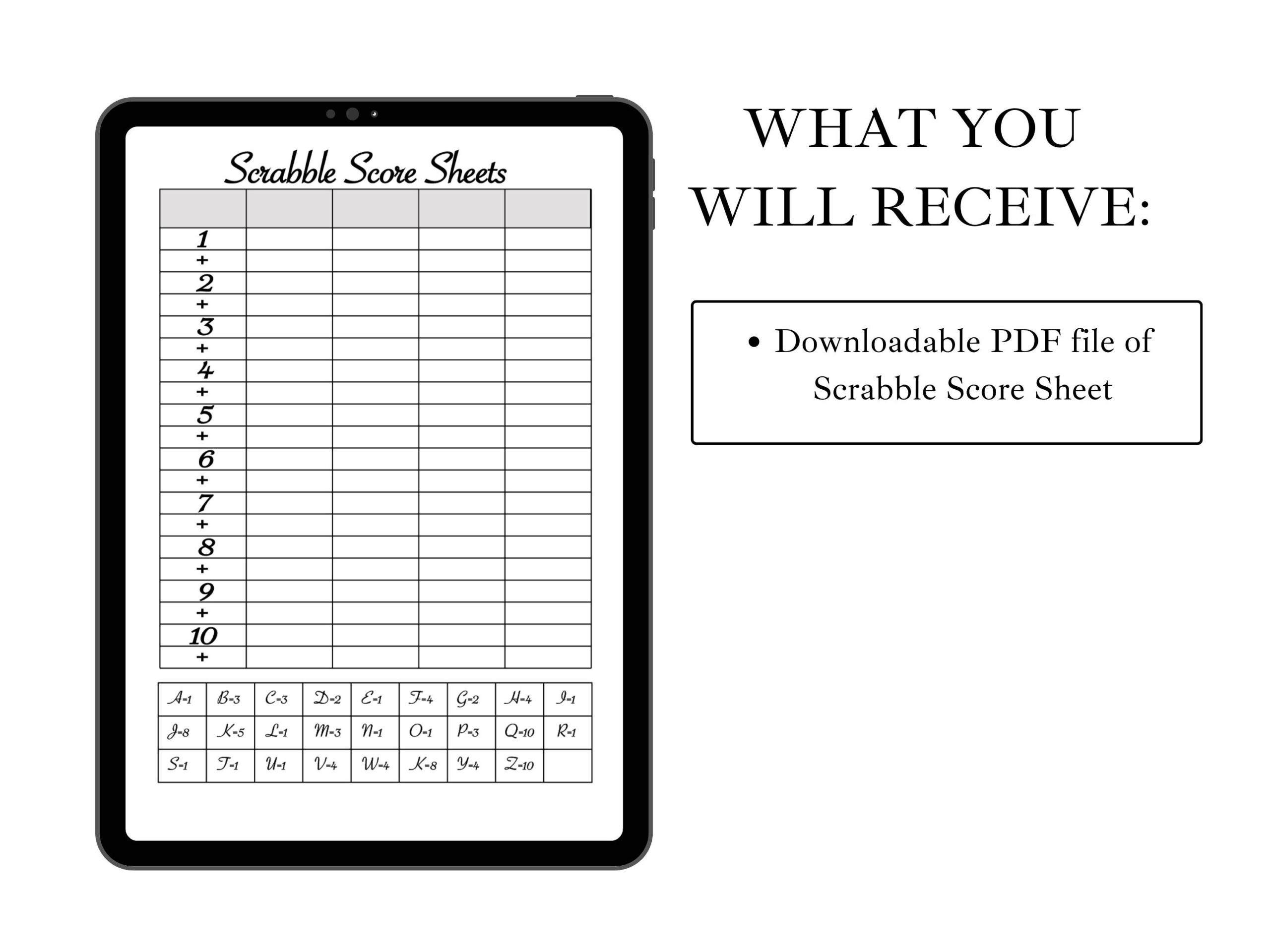 Scrabble Score Card Printable Scrabble Score Sheet Scrabble Score Pad Scrabble Game Scrabble Scoring Scrabble Scorecard