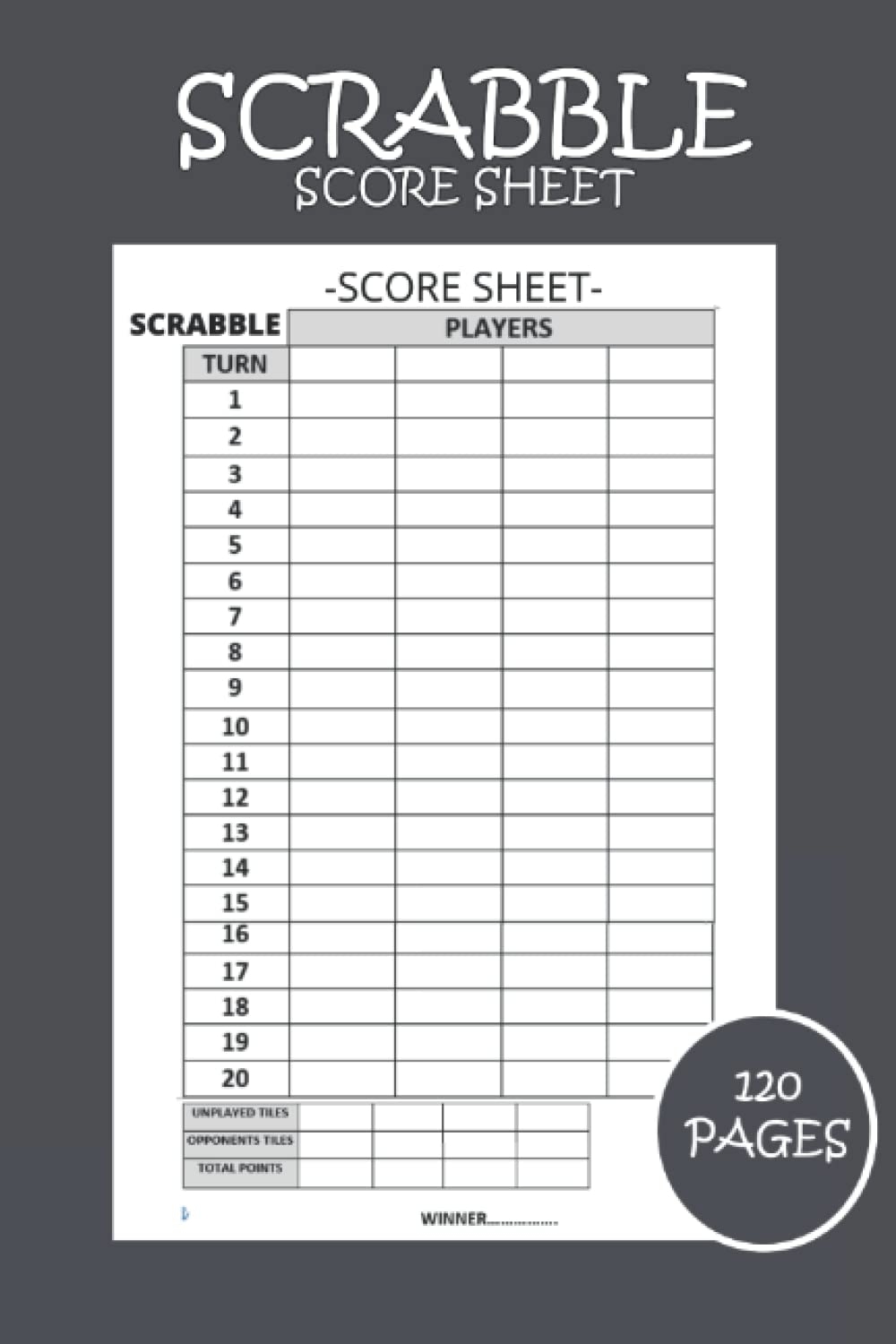 Scrabble Score Sheets 120 Scoring Sheet For Scrabble Players