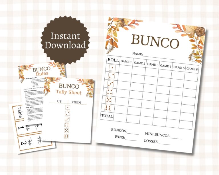 September Bunco Etsy