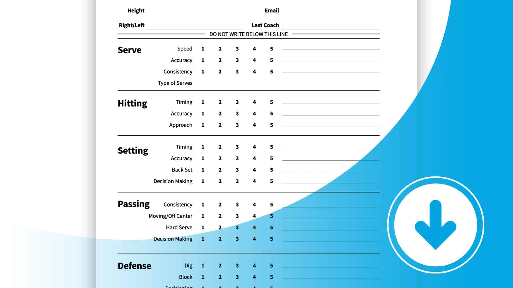 Simple Player Evaluation Form The Art Of Coaching Volleyball Simple Player Evaluation Form The Art Of Coaching Volleyball